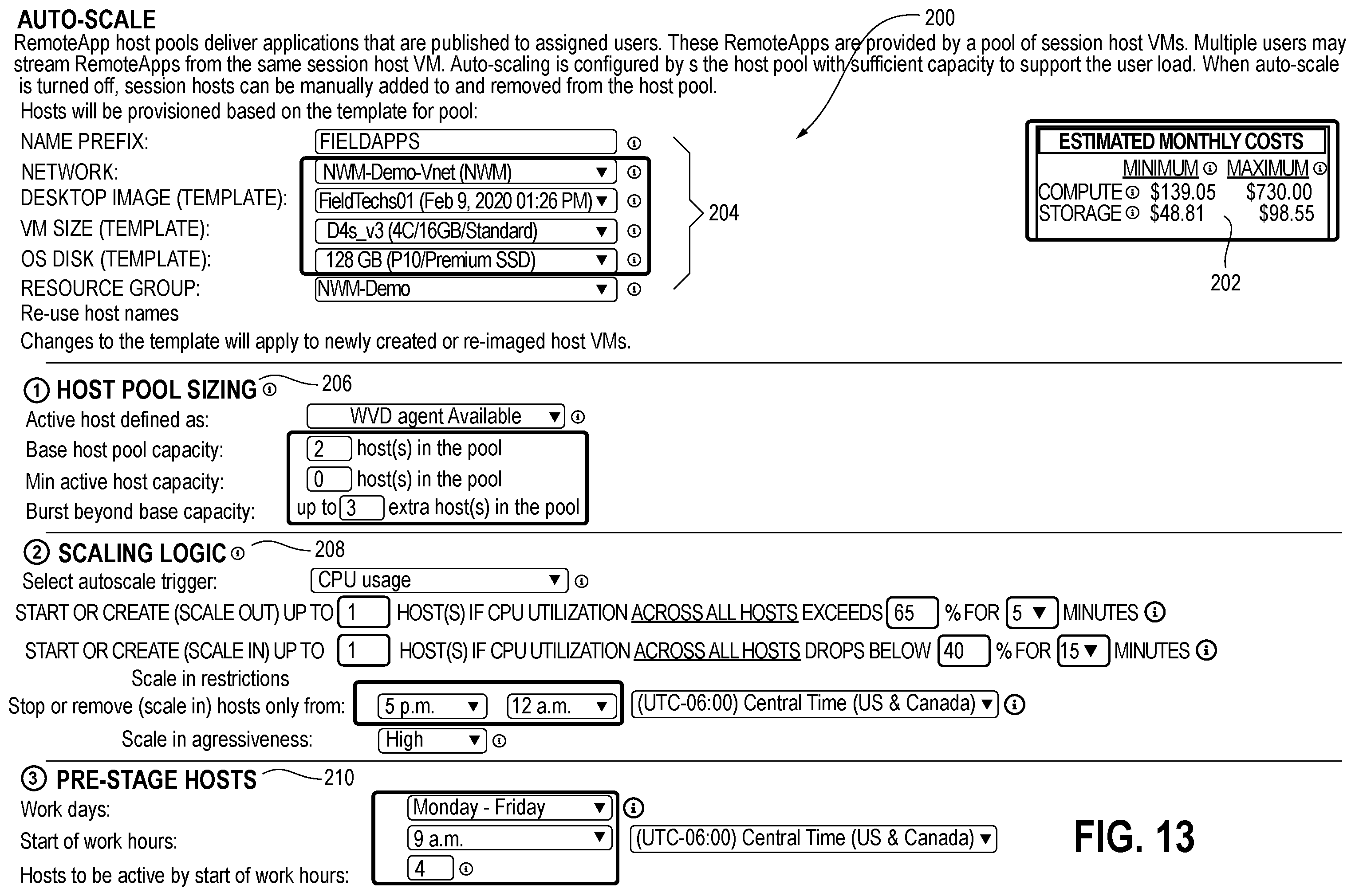 Patent US12468565 Figure 12 – Systems and methods of auto-scaling a virtual desktop environment