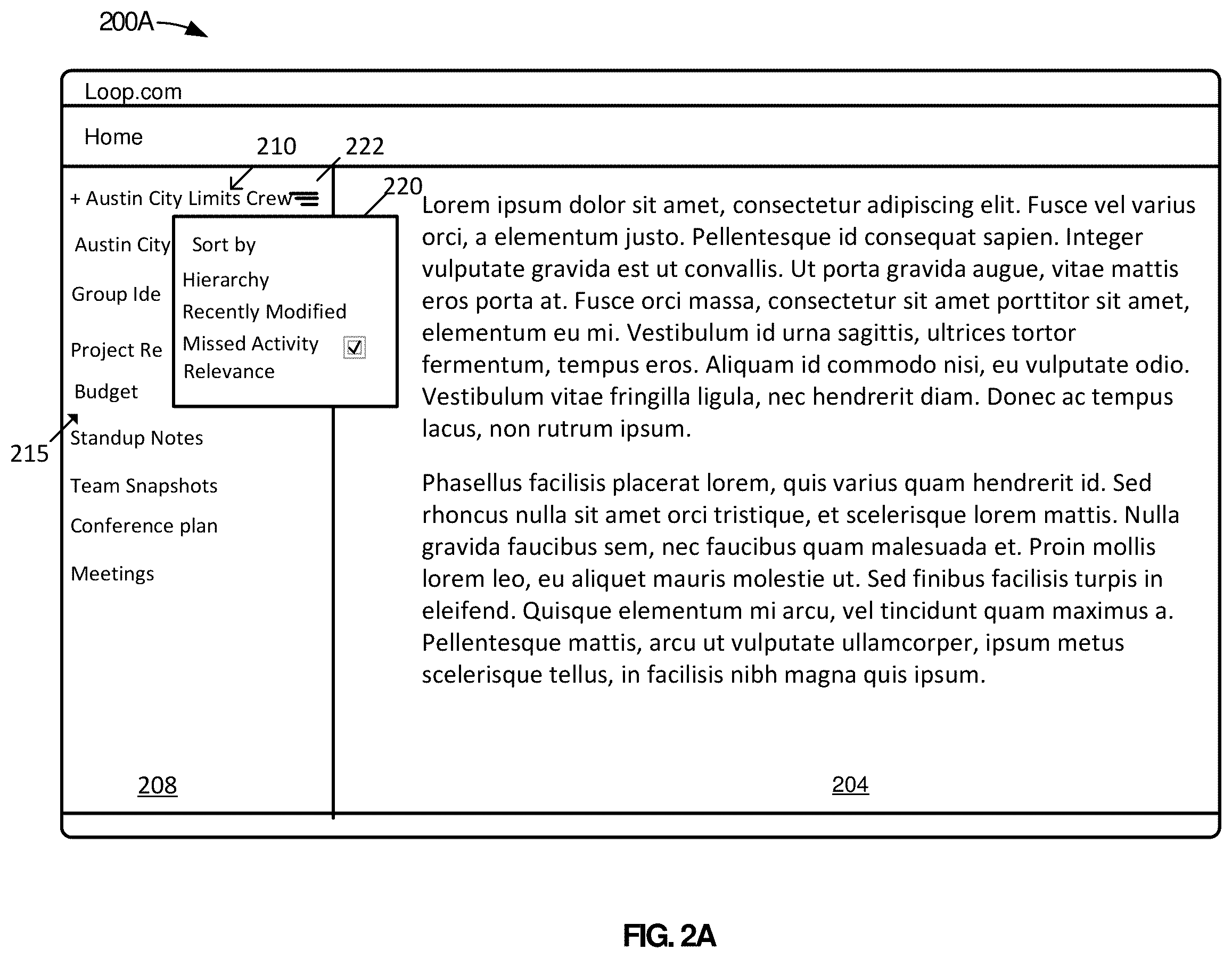 Patent US12468659 Figure 2 – Activity based sorting in collaborative applications