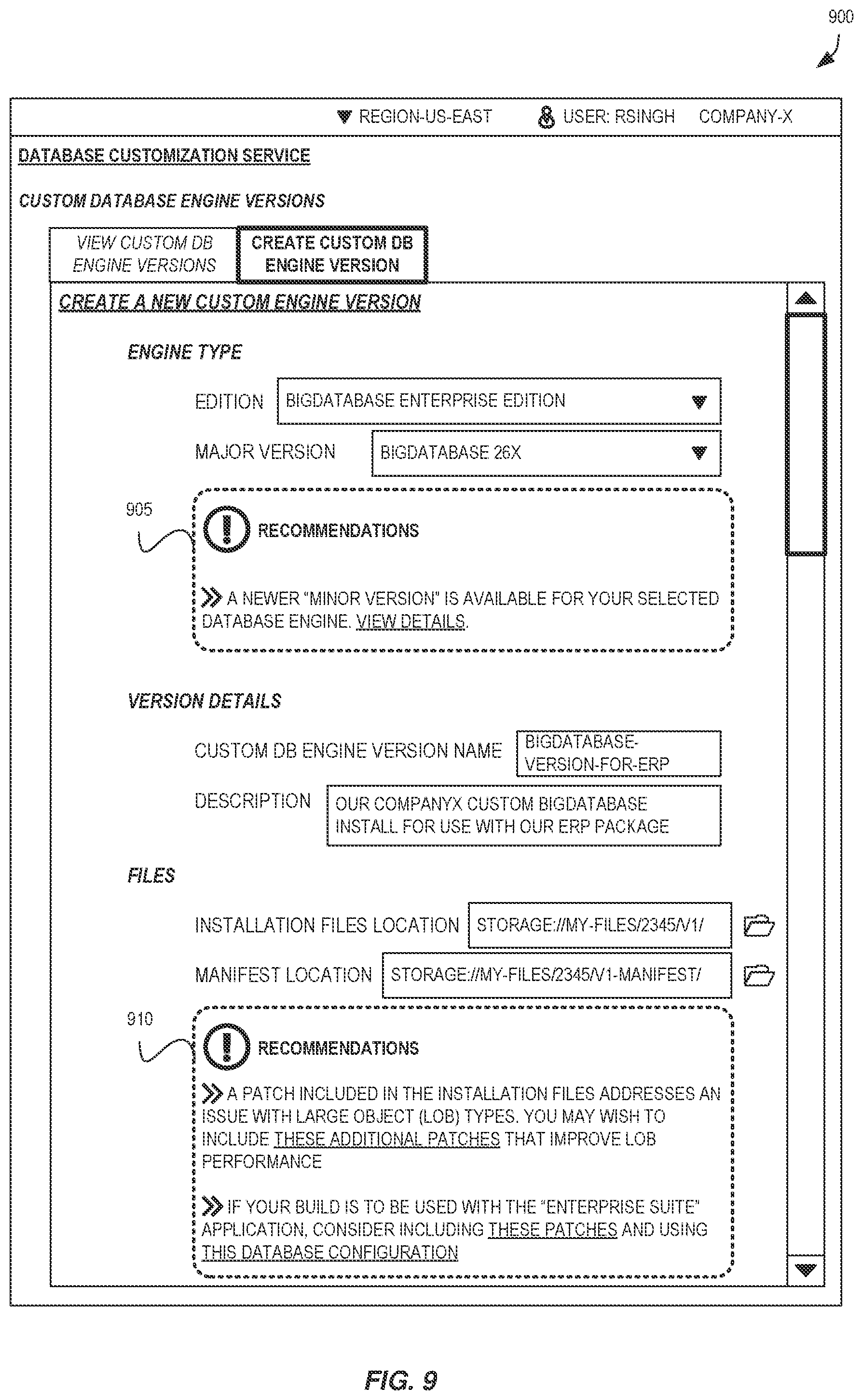 Patent US12468669 Figure 9 – Techniques for building and validating database software in a shared management environment