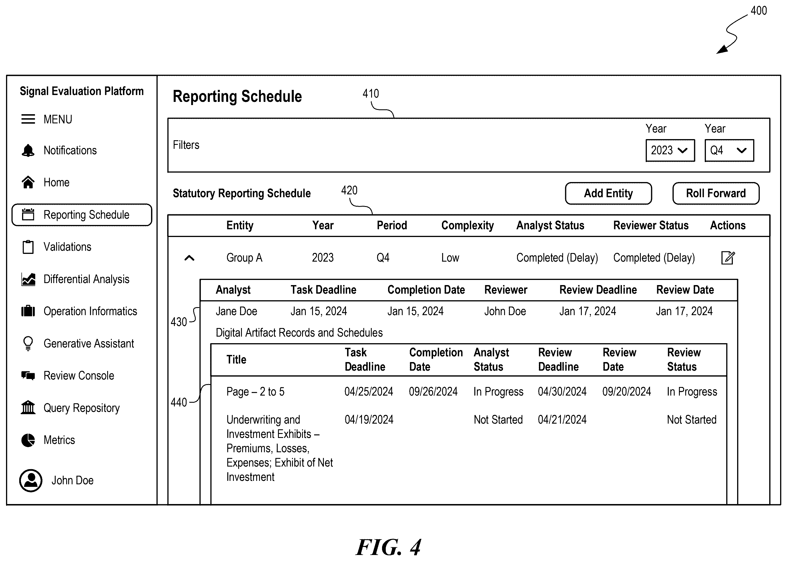 Patent US12468696 Figure 4 – Signal evaluation platform