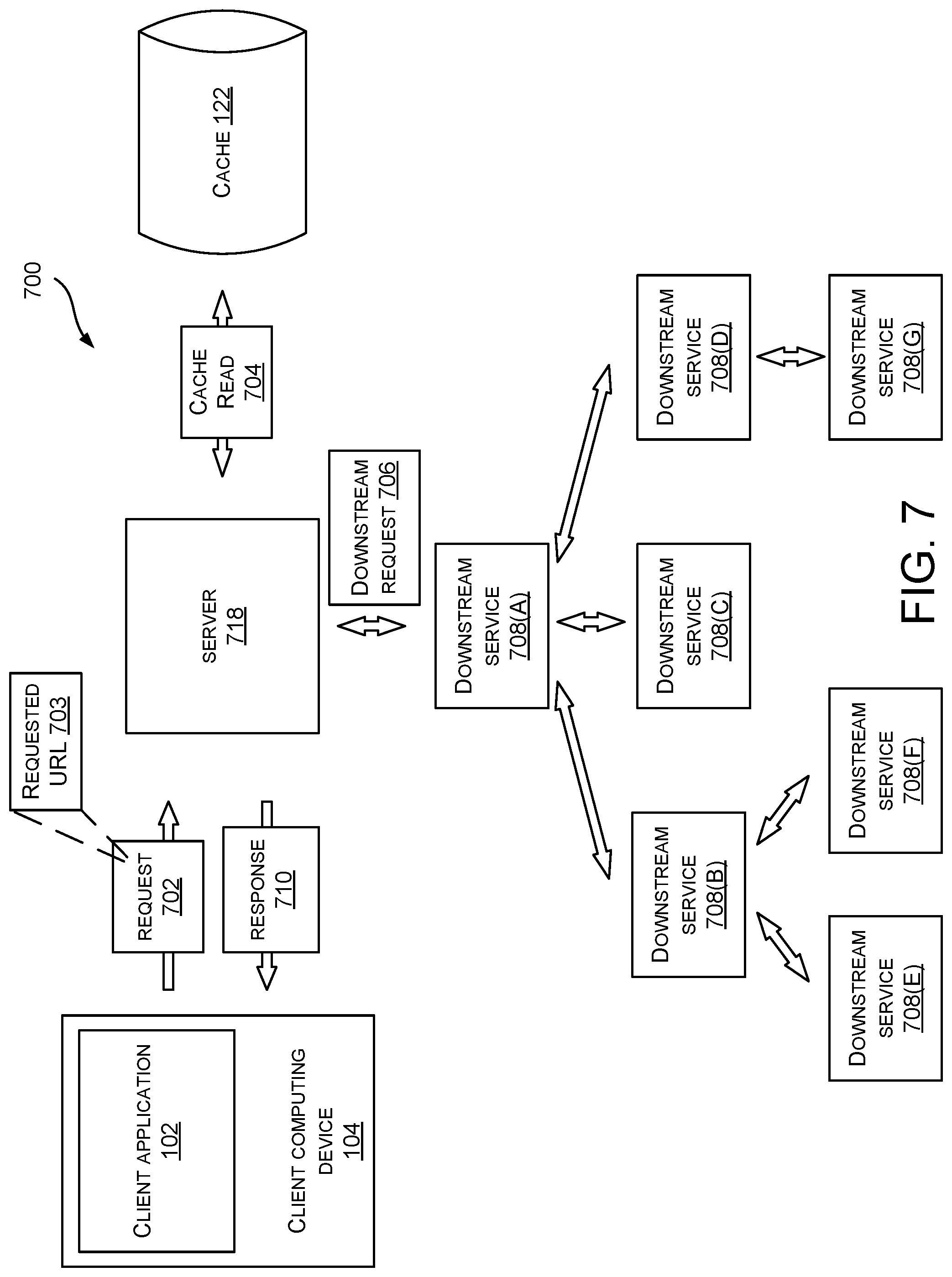 Patent US12468700 Figure 7 – Asynchronous predictive caching of content listed in search results