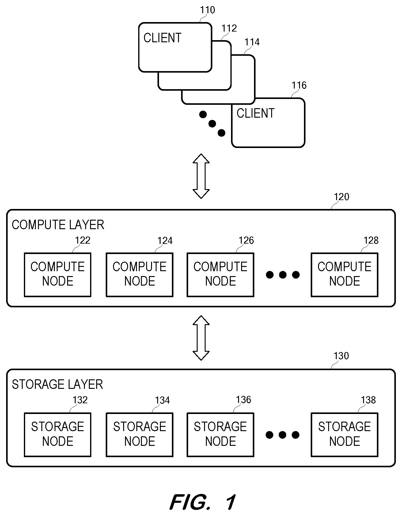 Patent US12468731 Figure 1 – Cloud database storage system