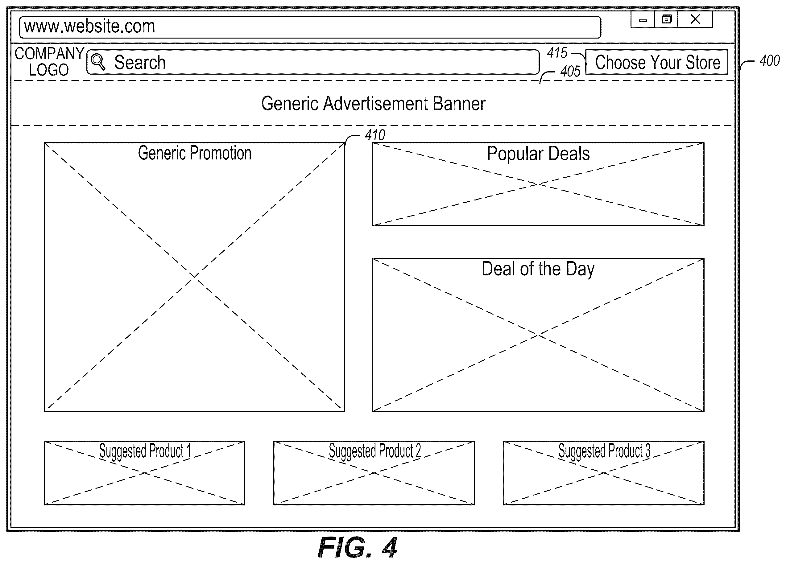 Patent US12468773 Figure 4 – Configurable preview of dynamic CDN rendered websites