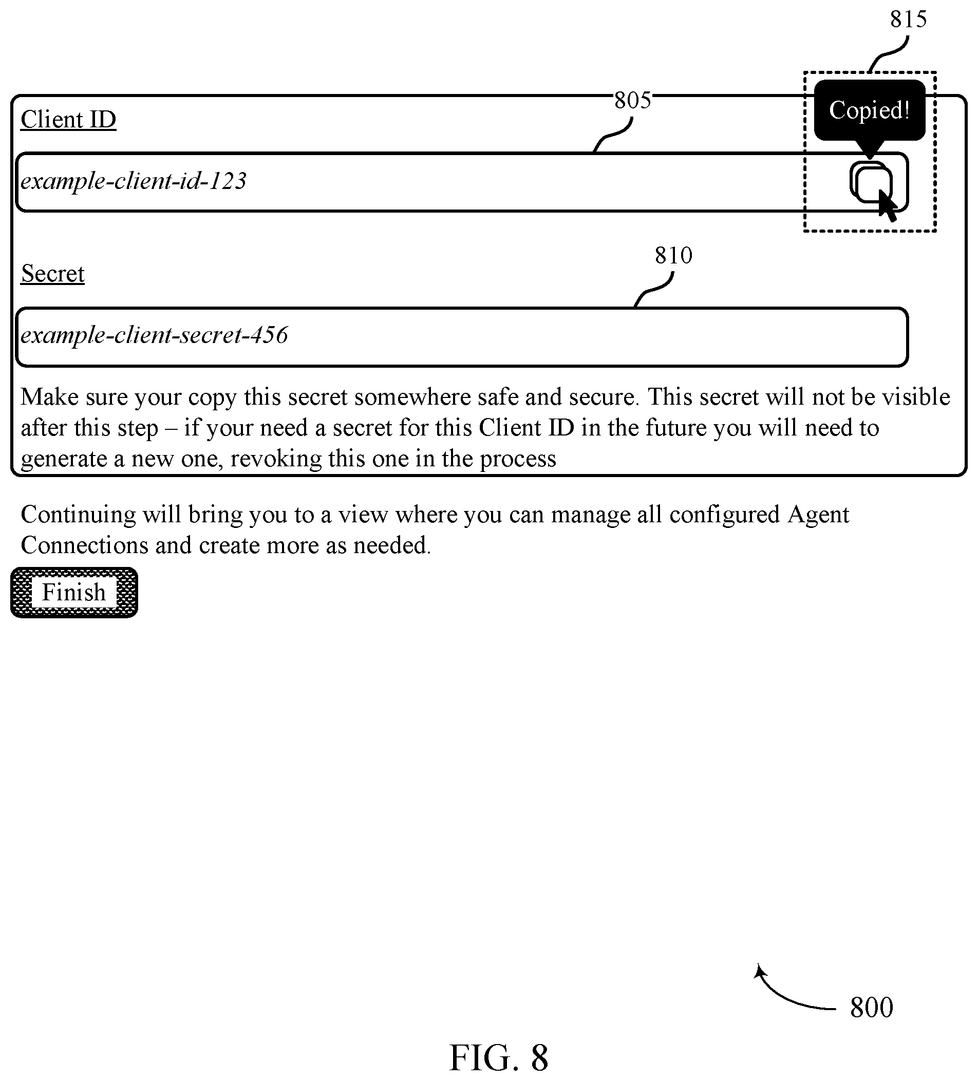 Patent US12468798 Figure 8 – Techniques for managing artificial intelligence agents using user-controlled authorization network tokens