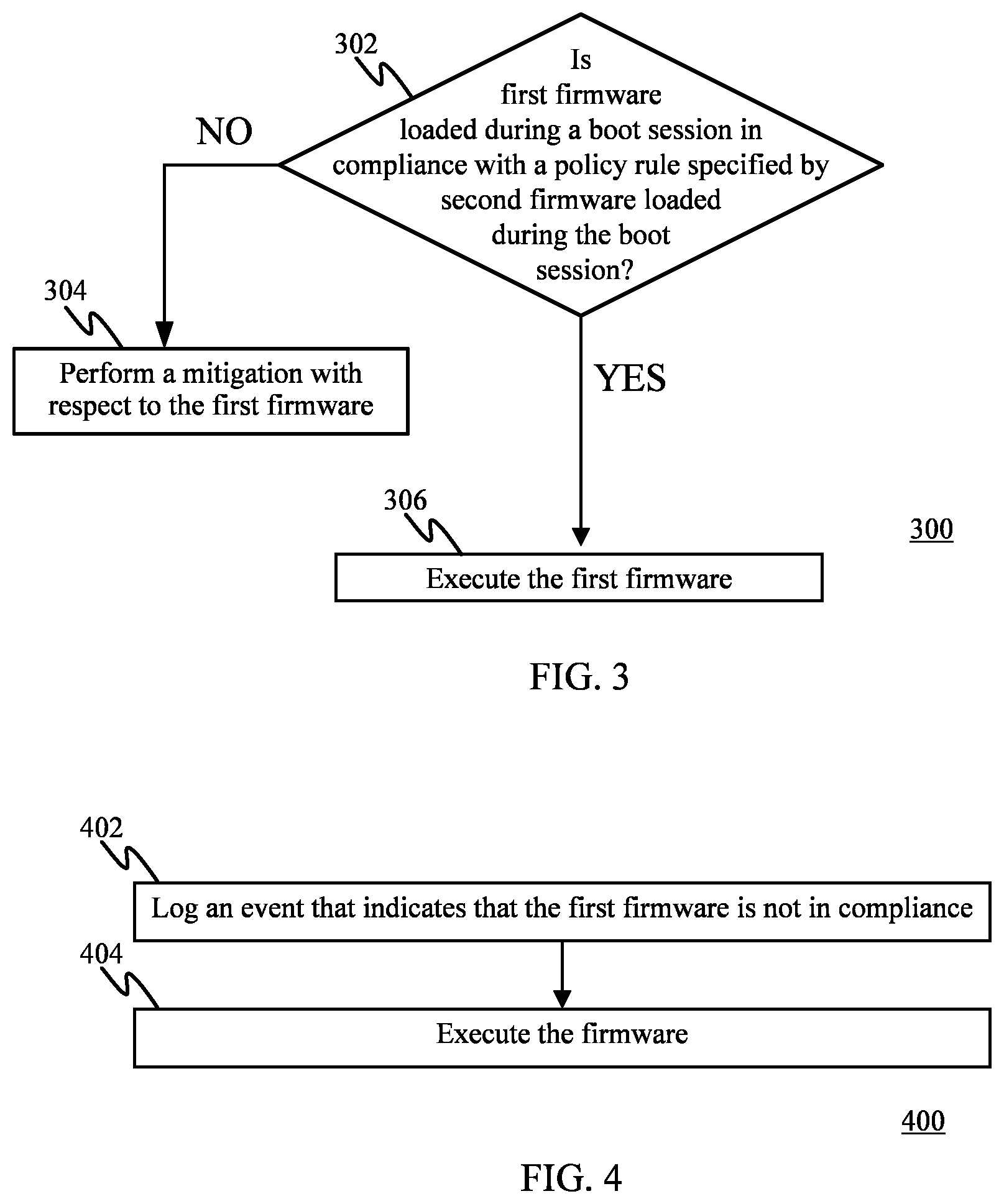 Patent US12468814 Figure 3 – Firmware policy enforcement via a security processor