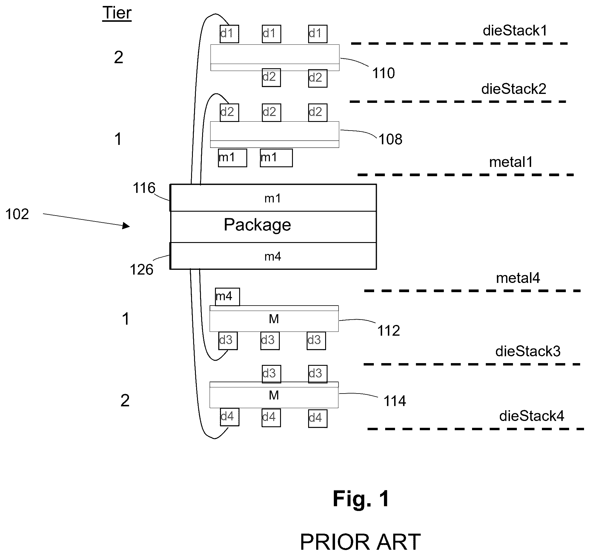 Patent US12468875 — Method and system to implement altitude based I/O re-layering for electronic and photonic designs — Figure 1
