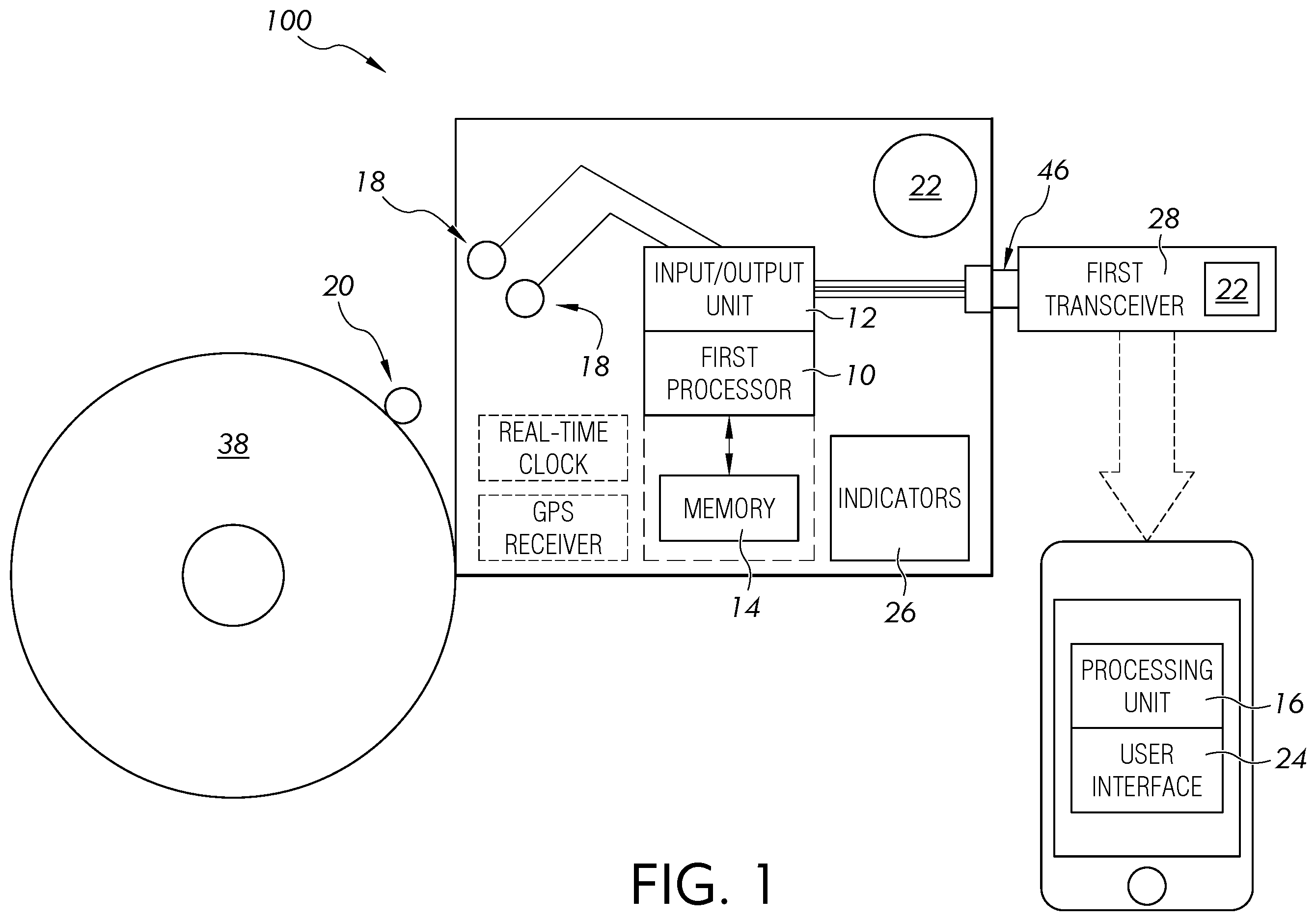 Patent US12468907 Figure 1 – Modular material tracking system and method