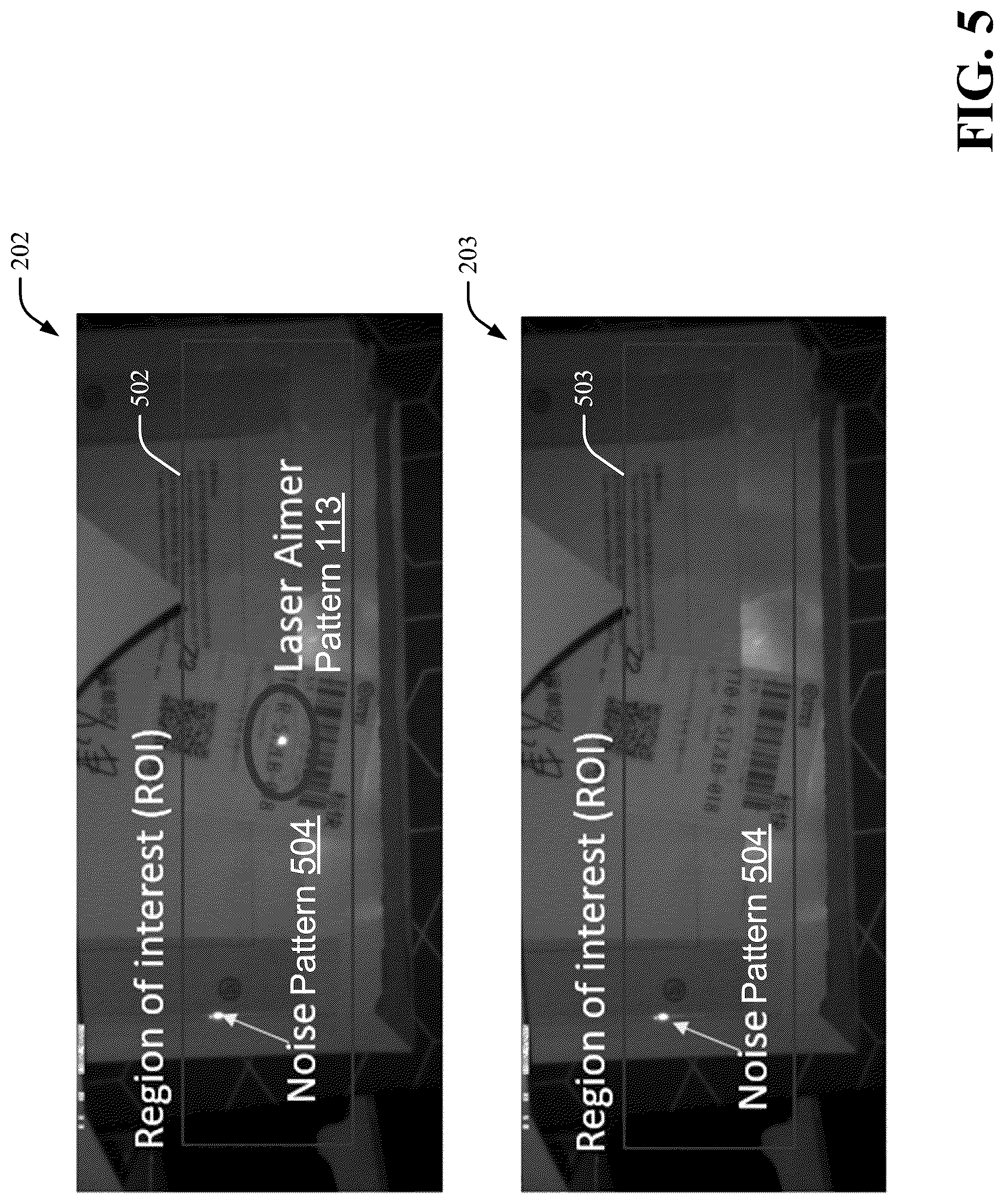 Patent US12468910 Figure 5 – Image processing for scanning devices based on laser aimer position