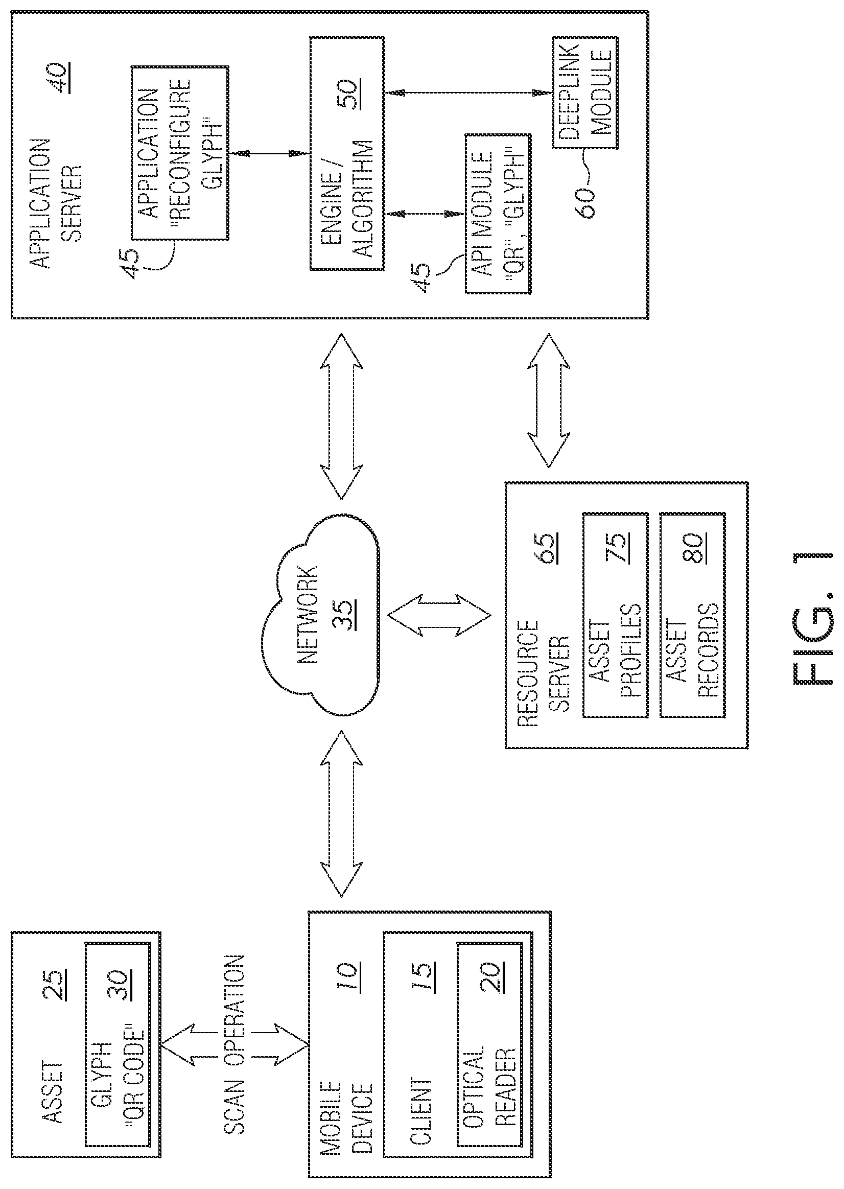 Patent US12468913 Figure 1 – Dynamically reconfiguring a glyph for redirecting a user to updated content