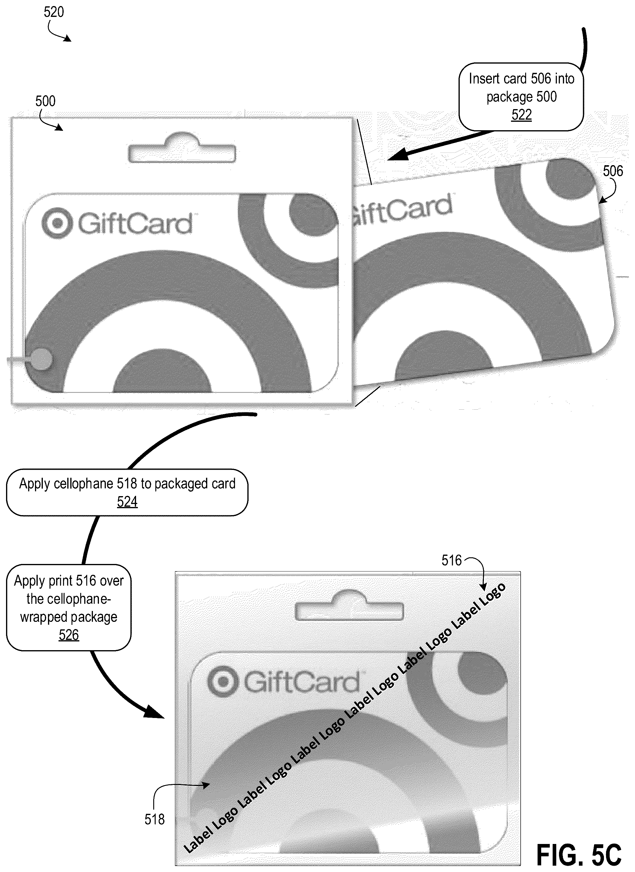 Patent US12468919 Figure 7 – Gift card having coin reactive ink and other tamperproof properties