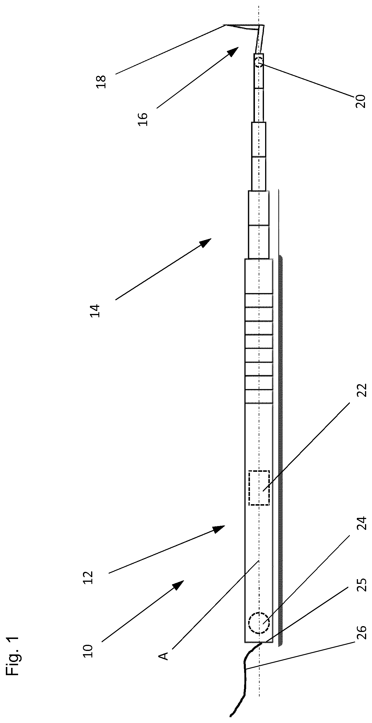 Patent US12472004 Figure 1 – Surgical instrument and method for detecting the position of a surgical instrument