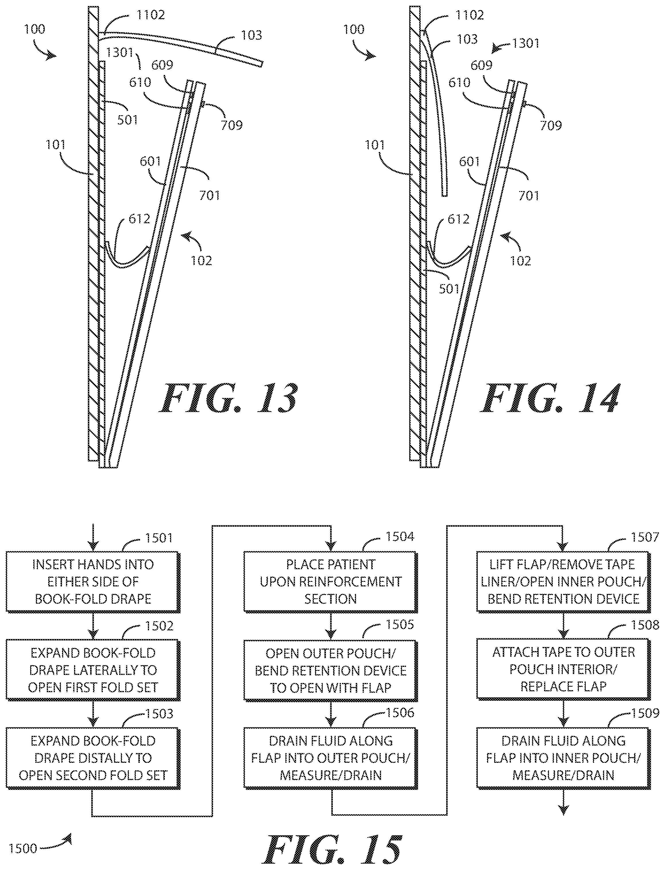 Patent US12472027 Figure 7 – Dual amniotic and placenta fluid measurement parturition drape