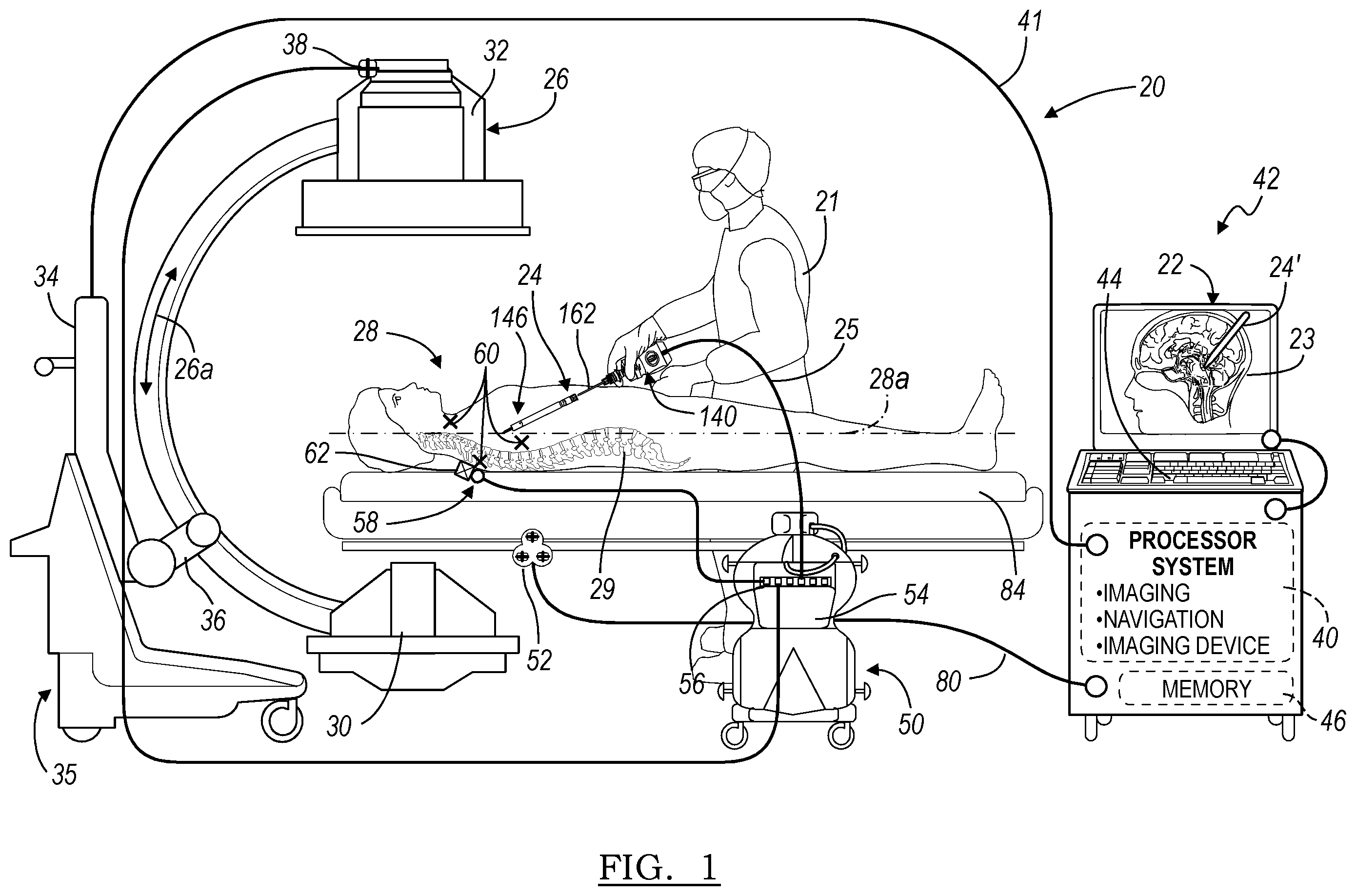 Patent US12472031 Figure 1 – Automatic identification of tracked surgical devices using an electromagnetic localization system