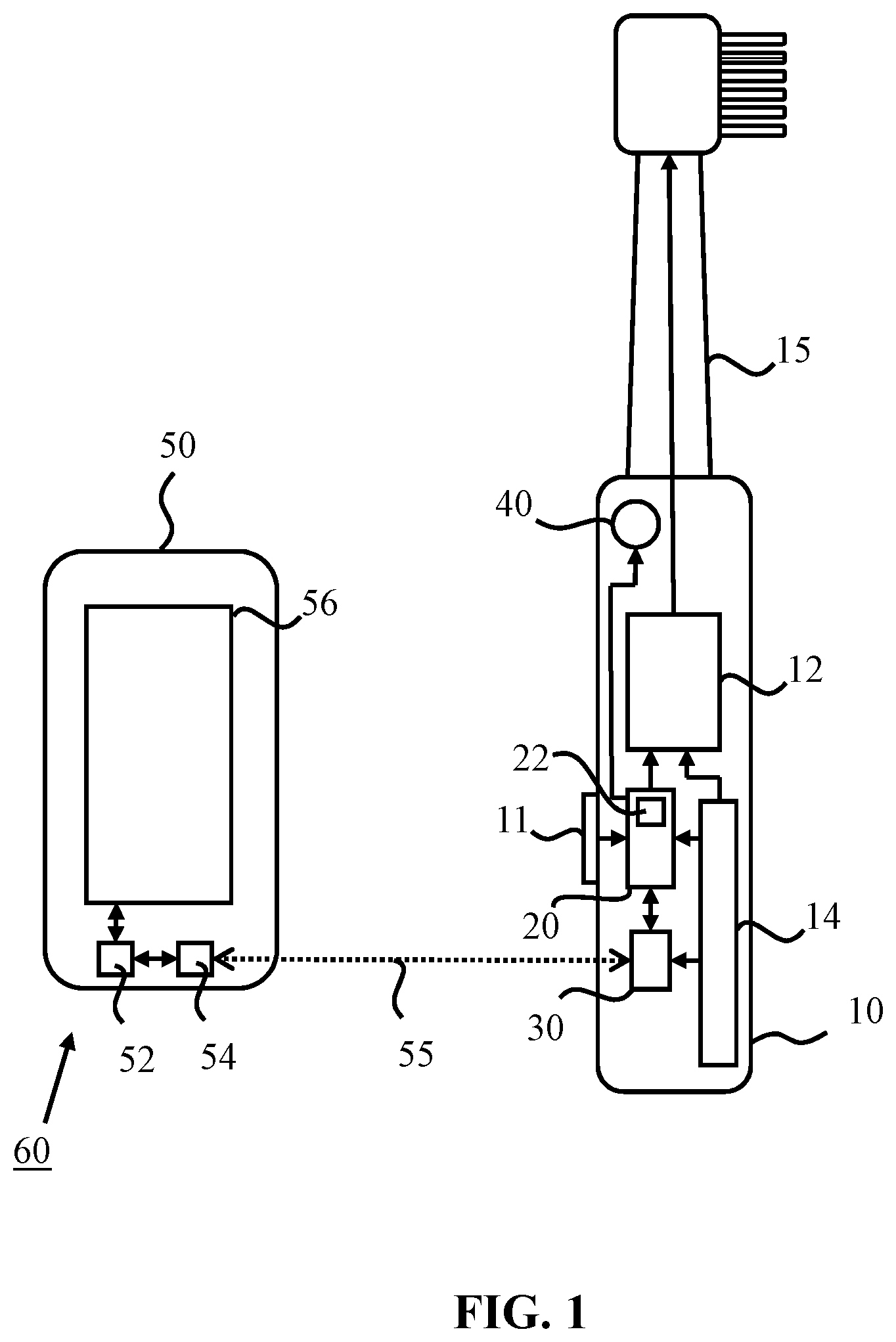 Patent US12472046 Figure 1 – Power toothbrush control