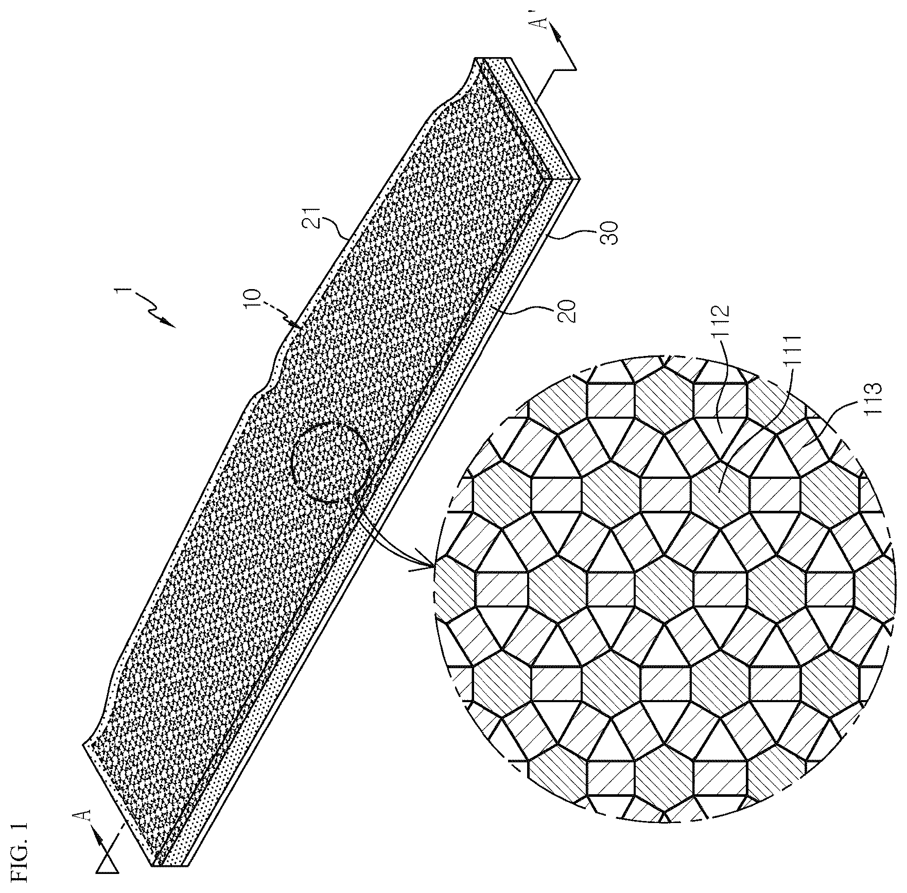 Patent US12472048 — Adhesive patch to oral cavity having improved stability and usability — Figure 1