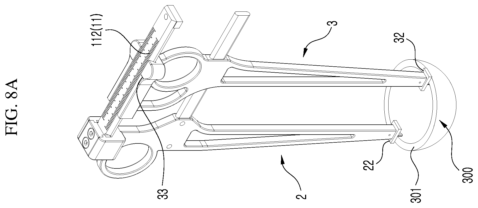 Patent US12472071 Figure 8 – Apparatus for measuring size of cup for hip arthroplasty