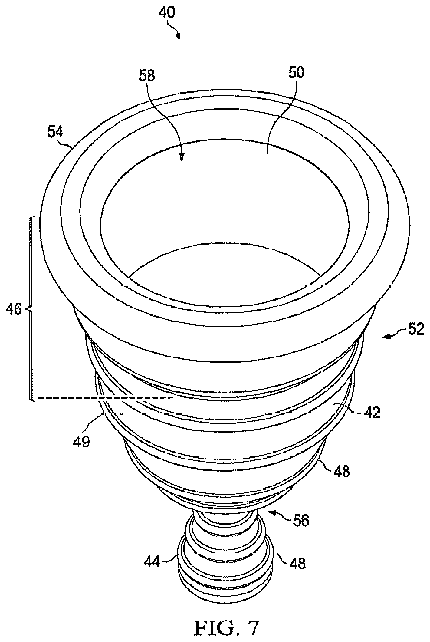 Patent US12472092 Figure 8 – Flexible cone-shaped intra-vaginal support device