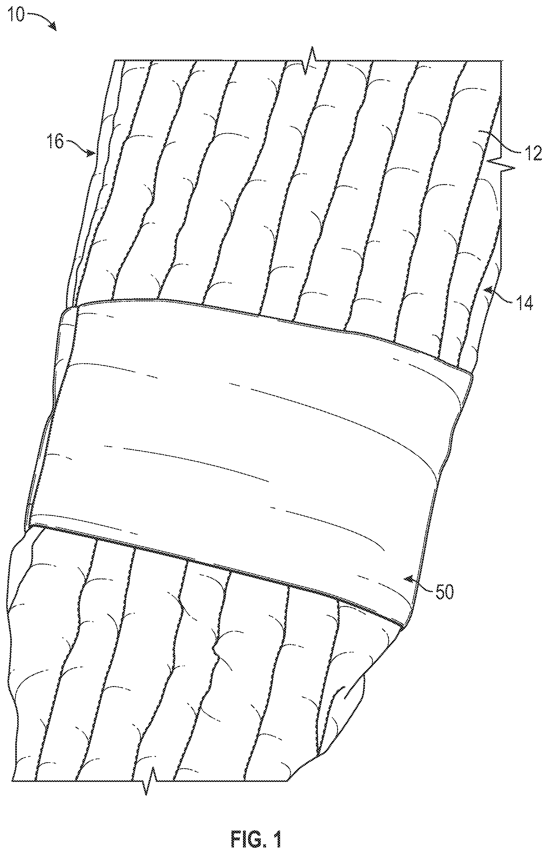 Patent US12472105 — Foam sleeve garment with easy access feature — Figure 1