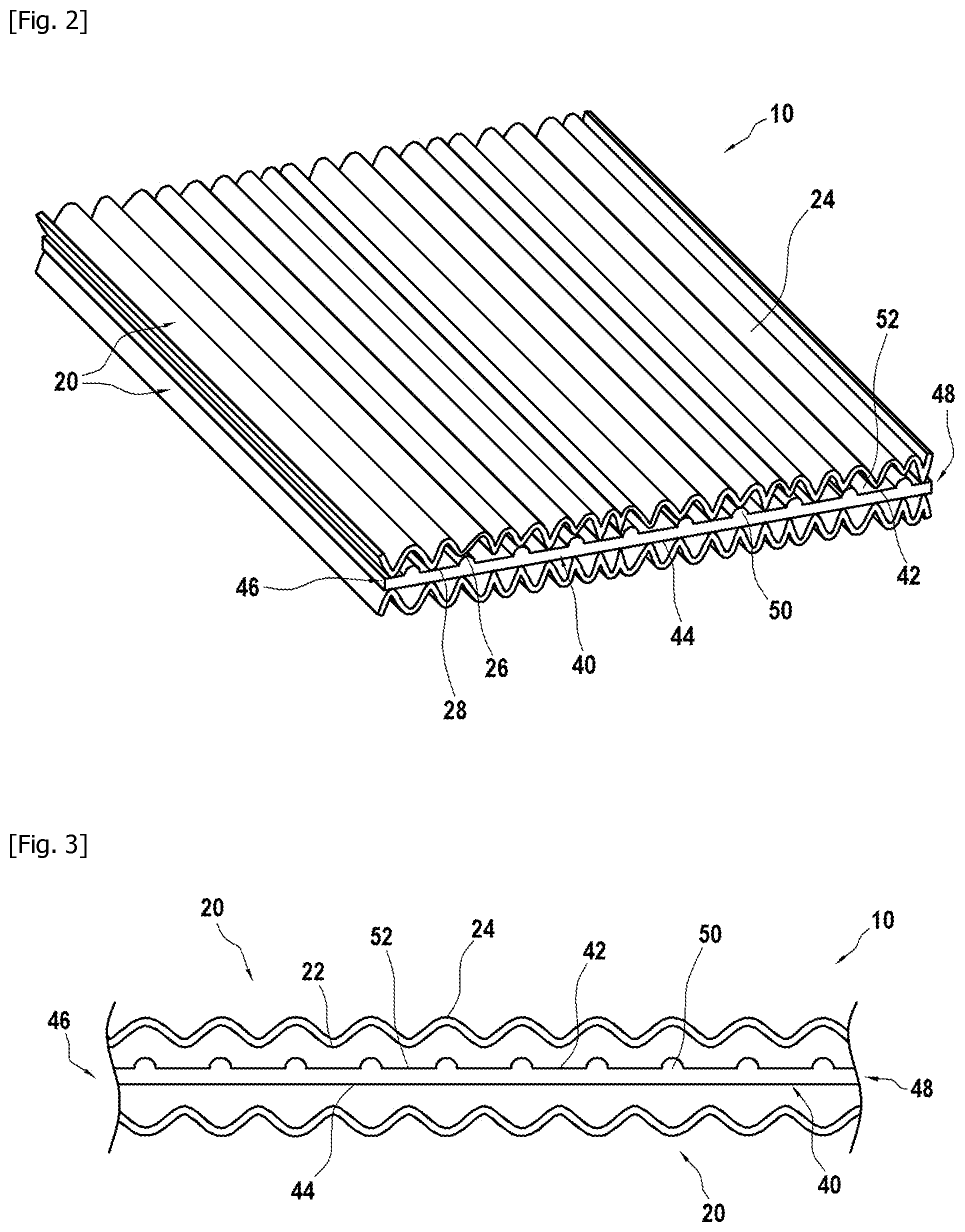 Patent US12472110 Figure 2 – Extensible composite having ribs