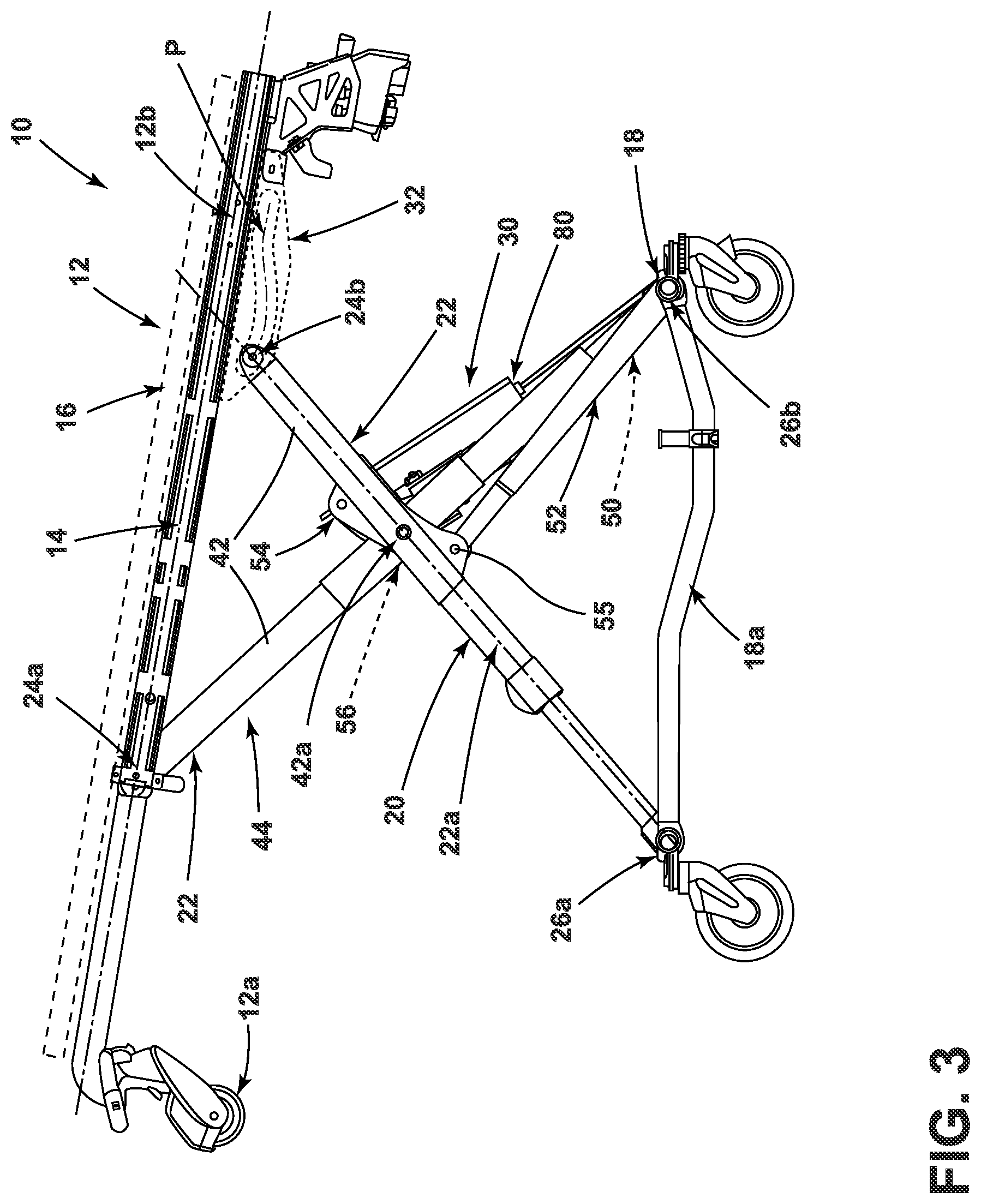 Patent US12472112 Figure 3 – Patient handling apparatus with hydraulic control system