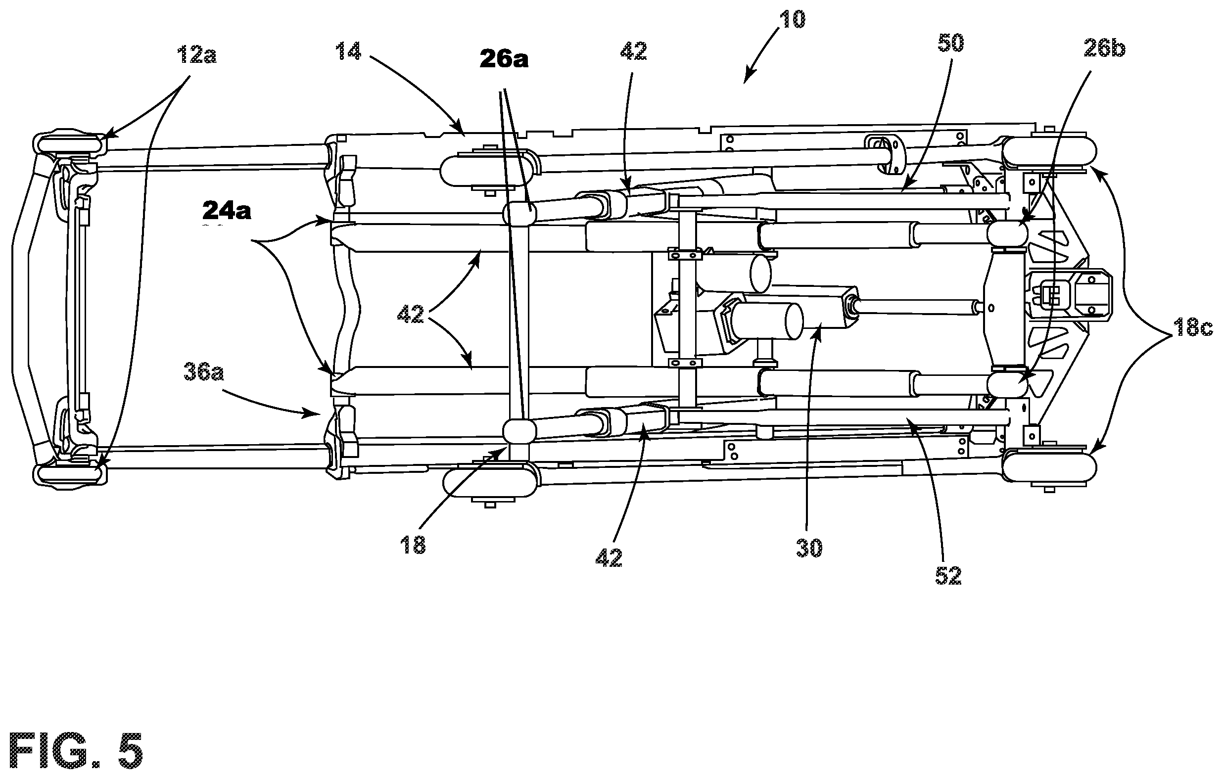 Patent US12472112 Figure 5 – Patient handling apparatus with hydraulic control system