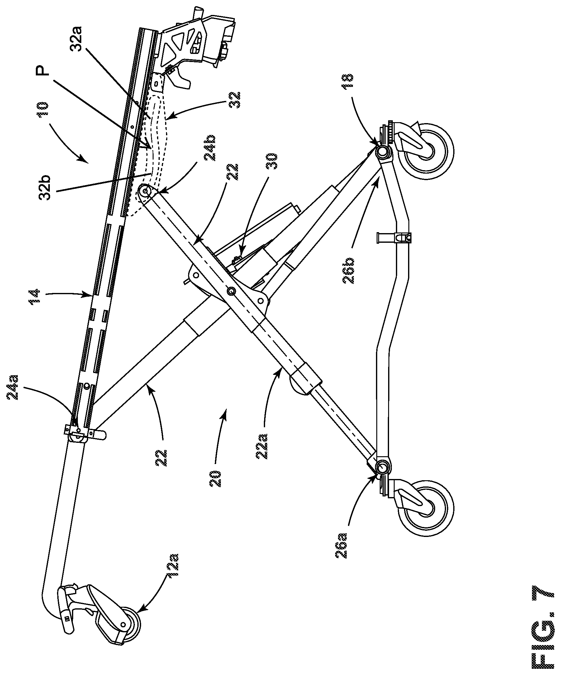 Patent US12472112 Figure 7 – Patient handling apparatus with hydraulic control system