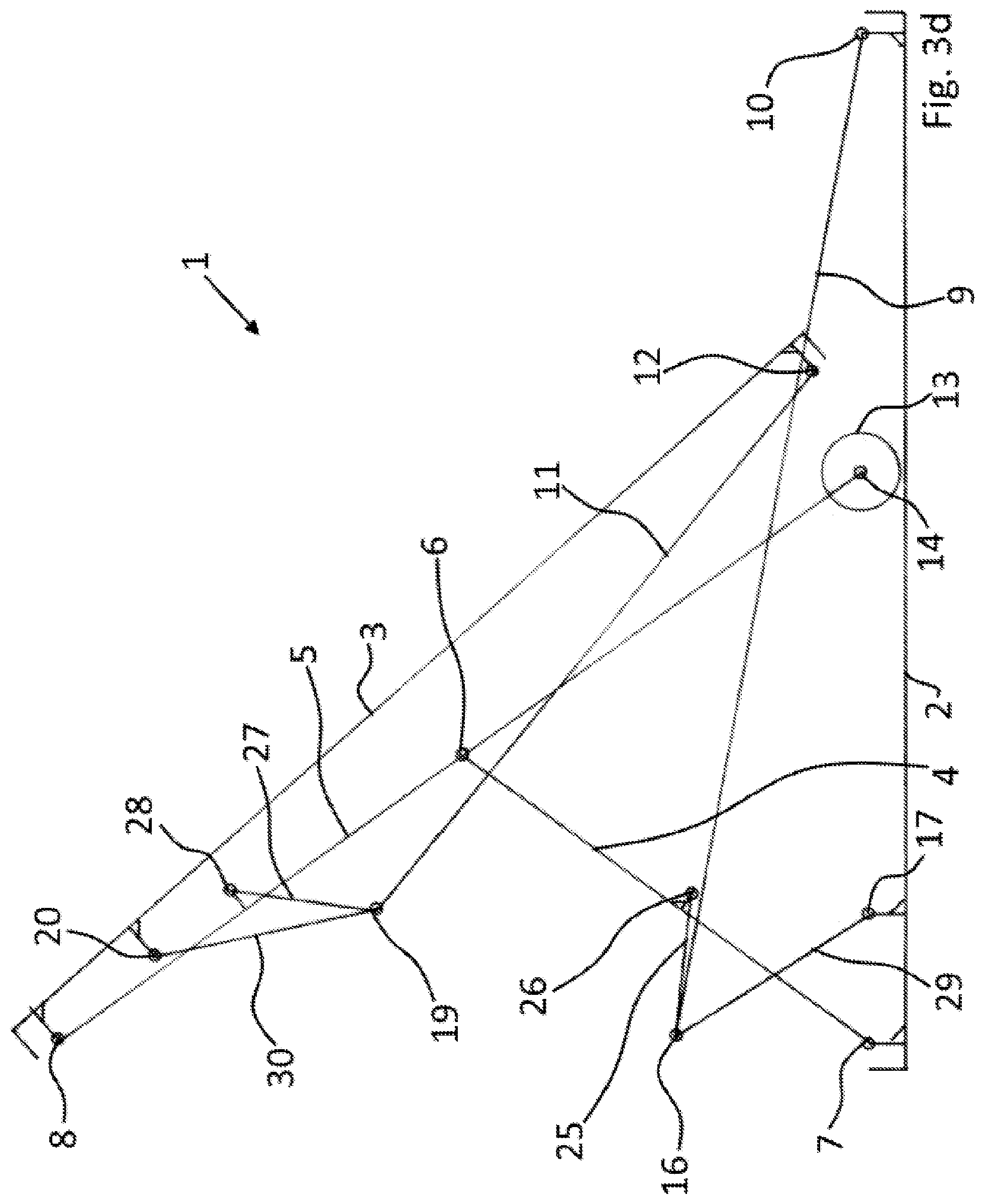 Patent US12472114 Figure 14 – Combined lift and tilt system and a wheel chair with a built-in seat hoist including such a system