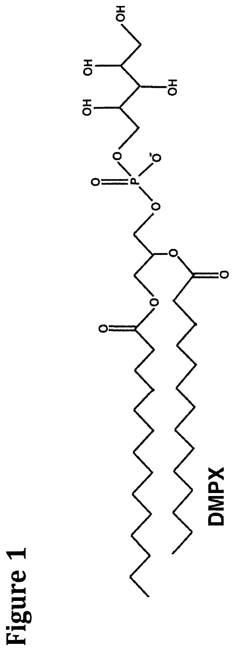 Patent US12472193 Figure 1 – Methods and compositions for treating and preventing respiratory related diseases and conditions with xylitol-headgroup lipid analogs