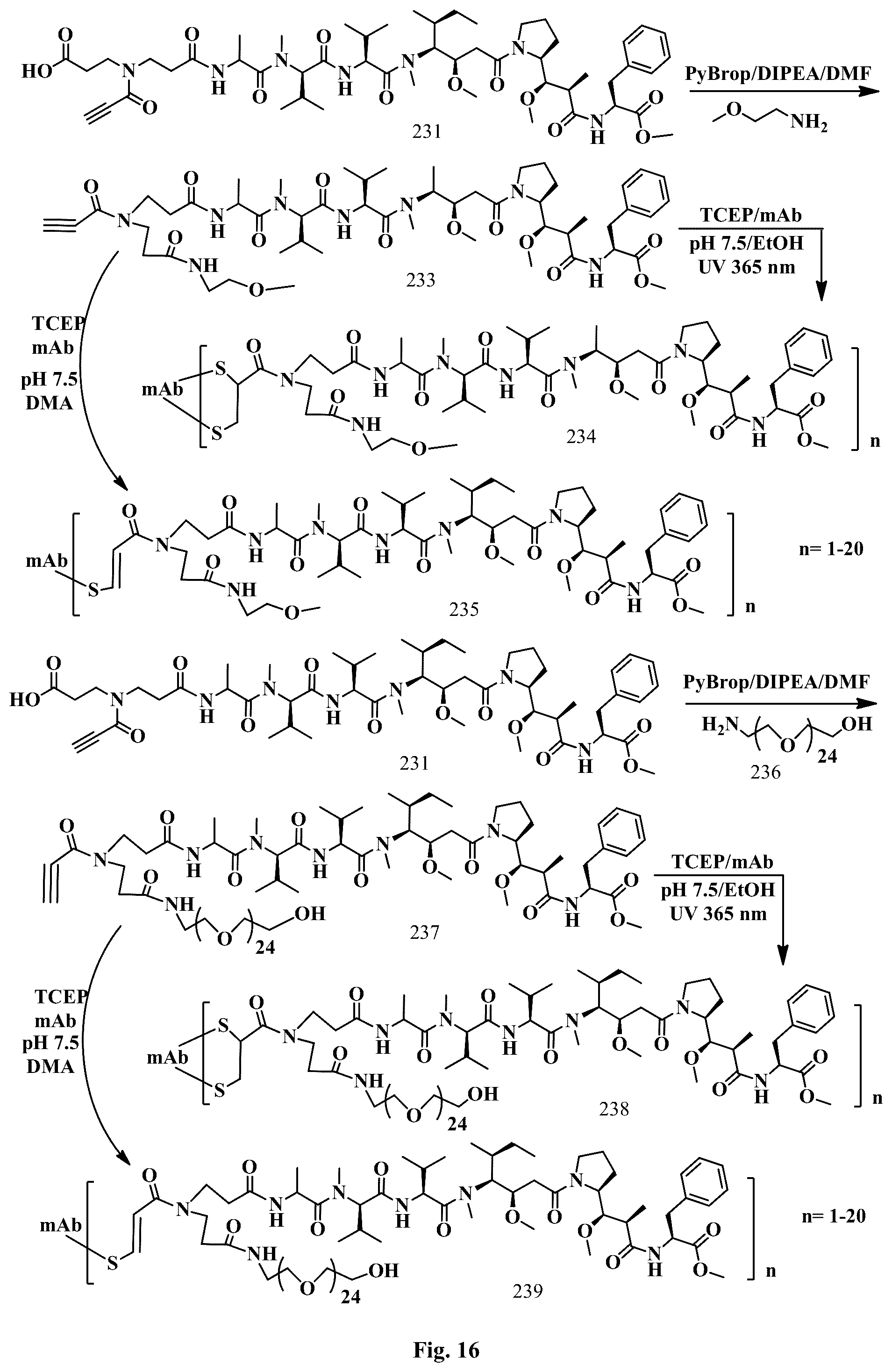 Patent US12472265 Figure 16 – Conjugation linkers, cell binding molecule-drug conjugates containing the linkers, methods of making and uses such conjugates with the linkers