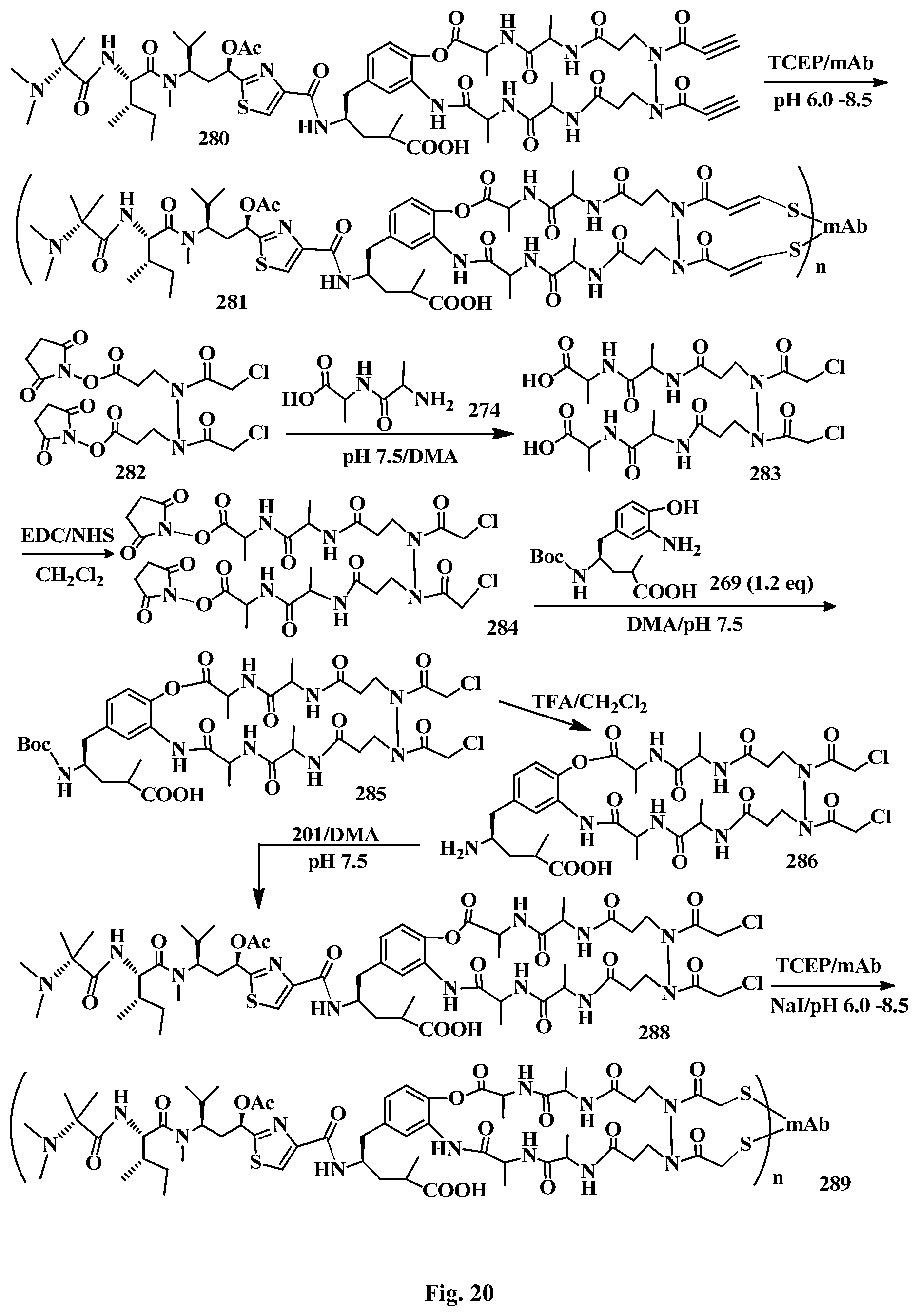 Patent US12472265 Figure 20 – Conjugation linkers, cell binding molecule-drug conjugates containing the linkers, methods of making and uses such conjugates with the linkers