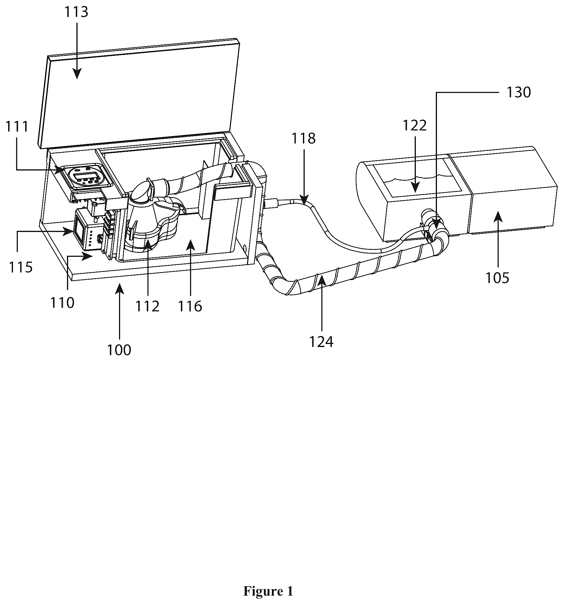 Patent US12472278 Figure 1 – Systems, methods, and devices for ozone sanitization of continuous positive airway pressure devices