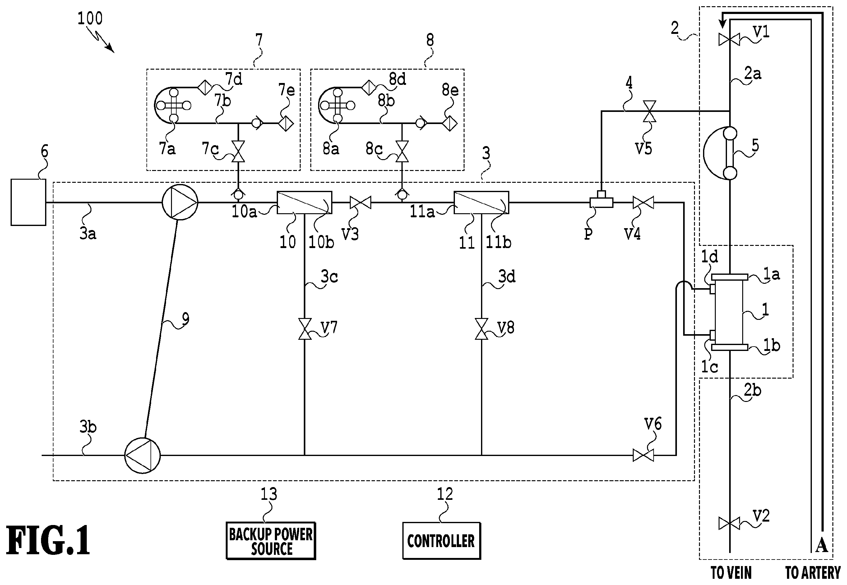 Patent US12472290 Figure 1 – Blood purification apparatus