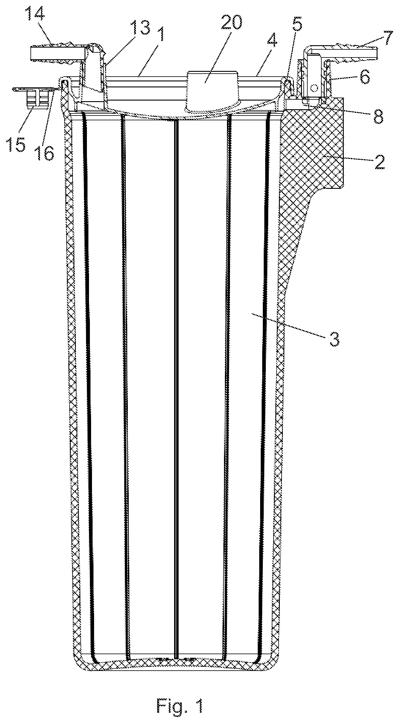 Patent US12472300 Figure 1 – Suction bag for medical or surgical use, and suction bag arrangement