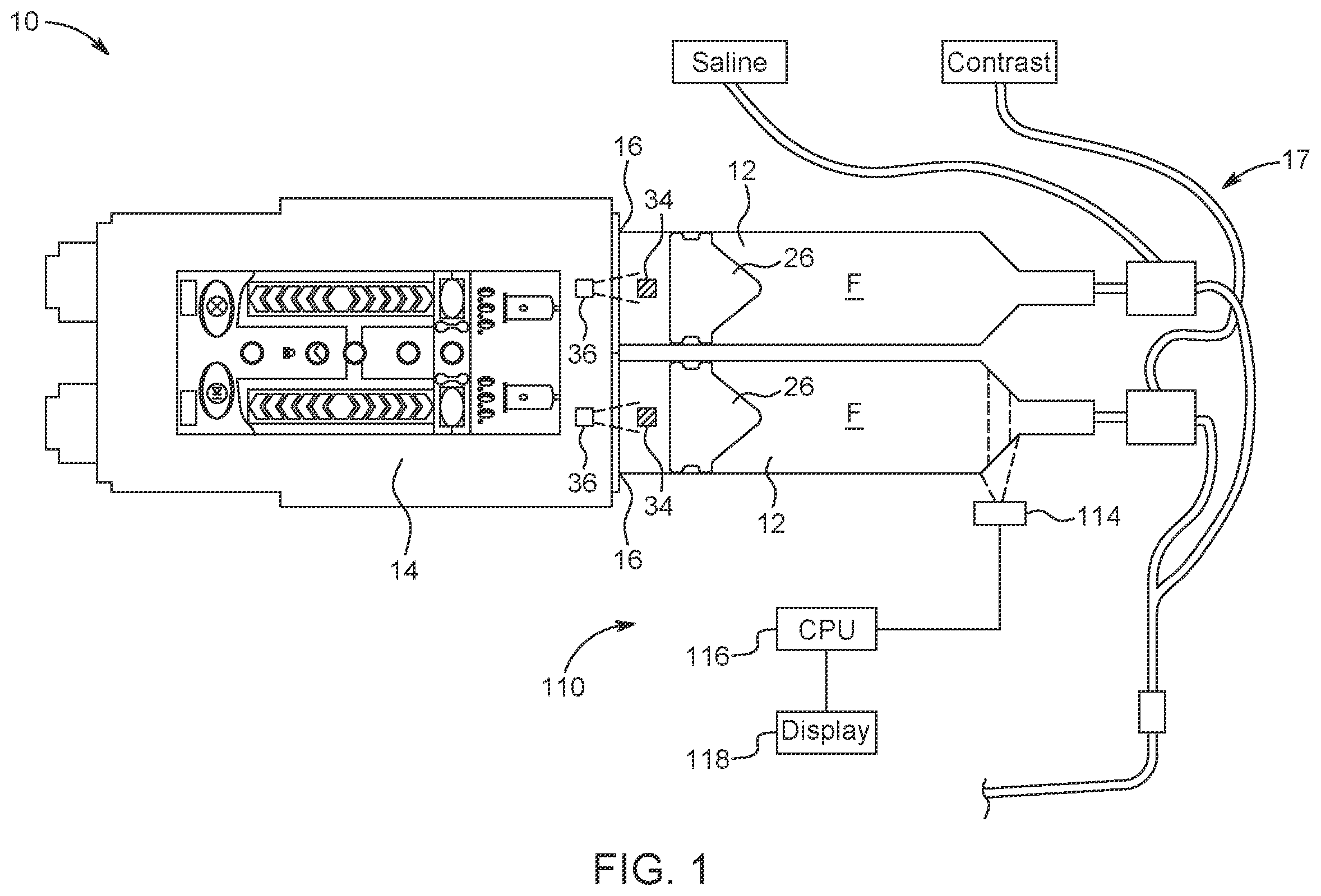 Patent US12472311 Figure 1 – System and method for syringe fluid fill verification and image recognition of power injector system features
