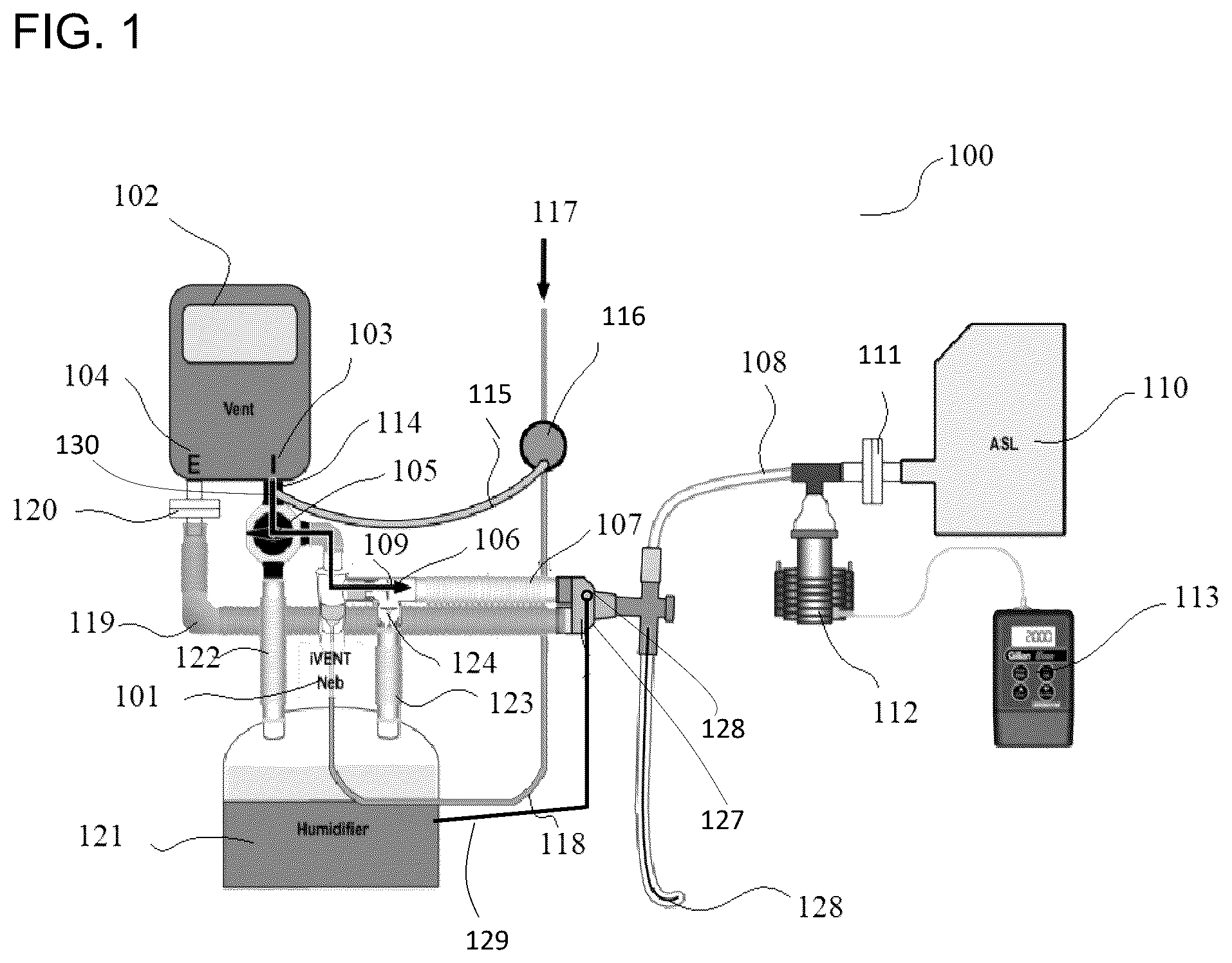 Patent US12472314 Figure 1 – Breath actuated nebulizer for ventilator circuit