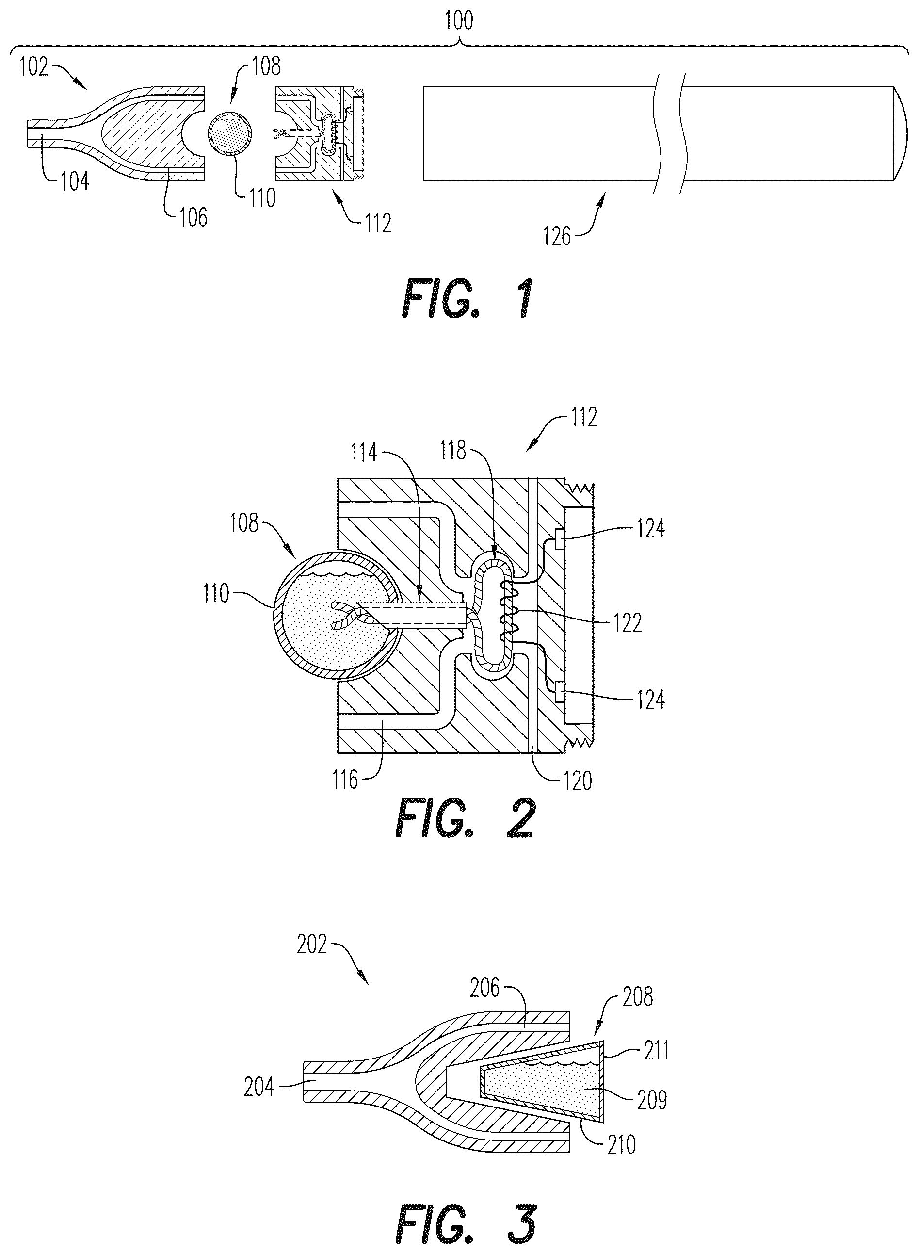 Patent US12472317 Figure 1 – E-vapor device including capsule containing pre-vapor formulation