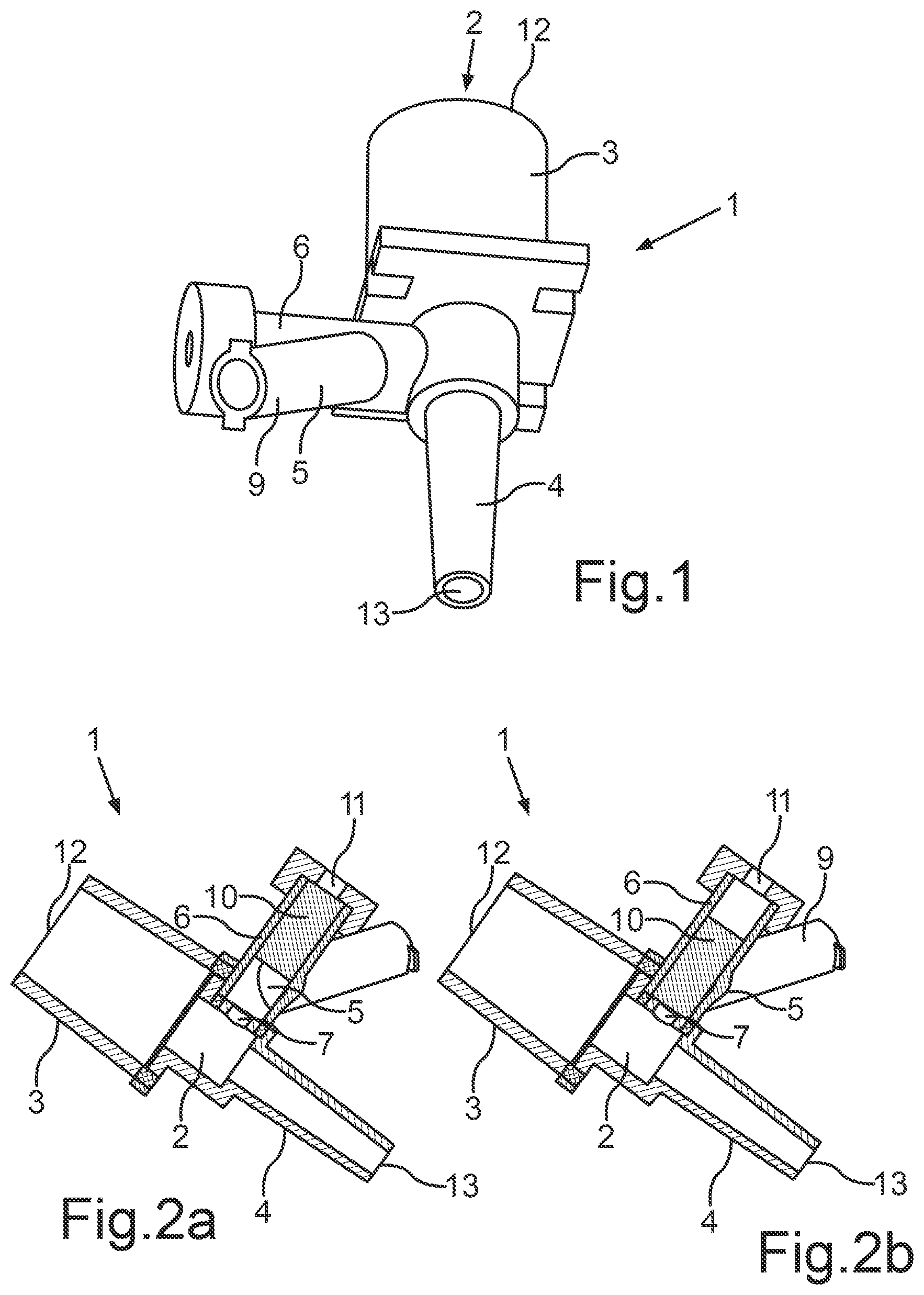 Patent US12472325 Figure 1 – Adapter for establishing a flow channel between a breathing gas supply and a patient connector