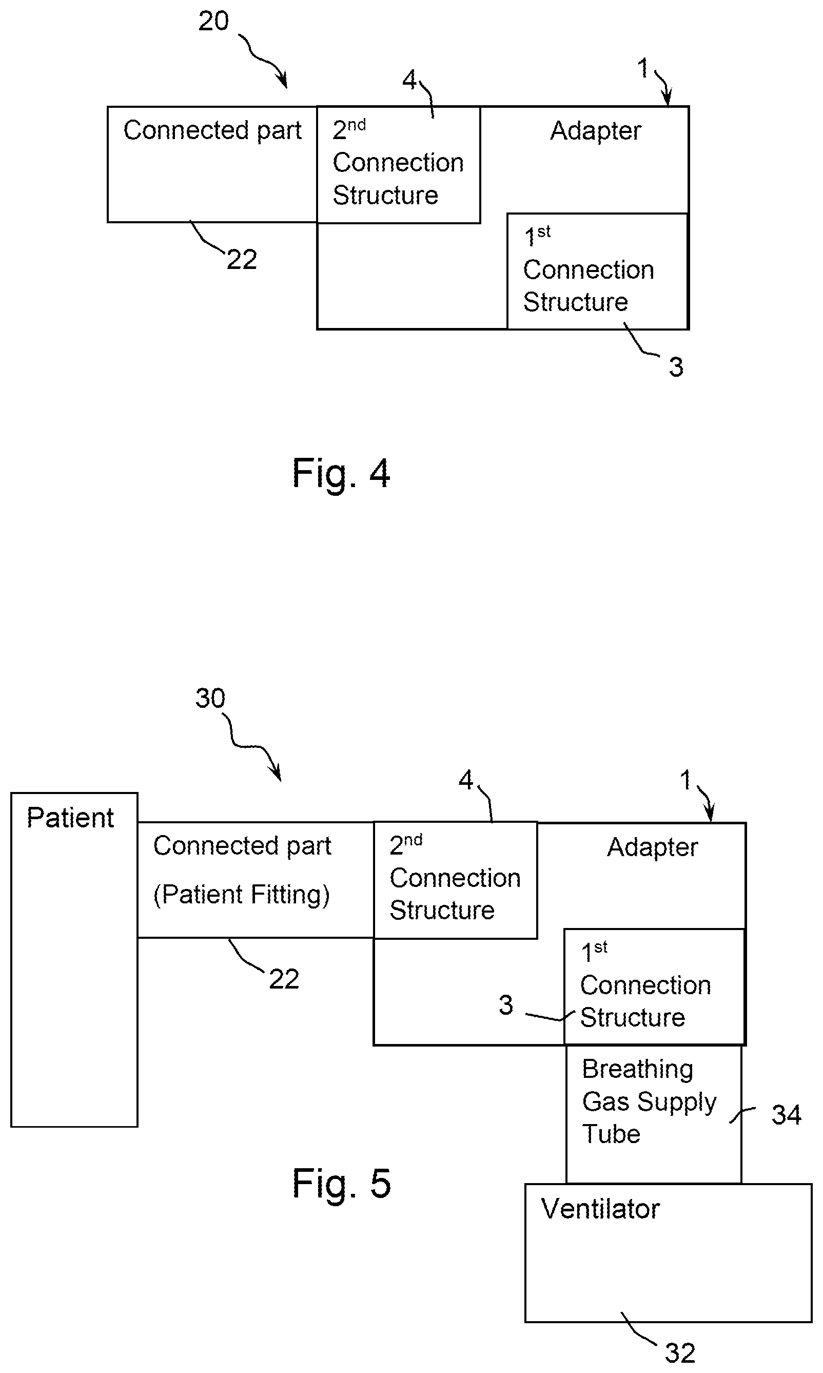 Patent US12472325 Figure 3 – Adapter for establishing a flow channel between a breathing gas supply and a patient connector