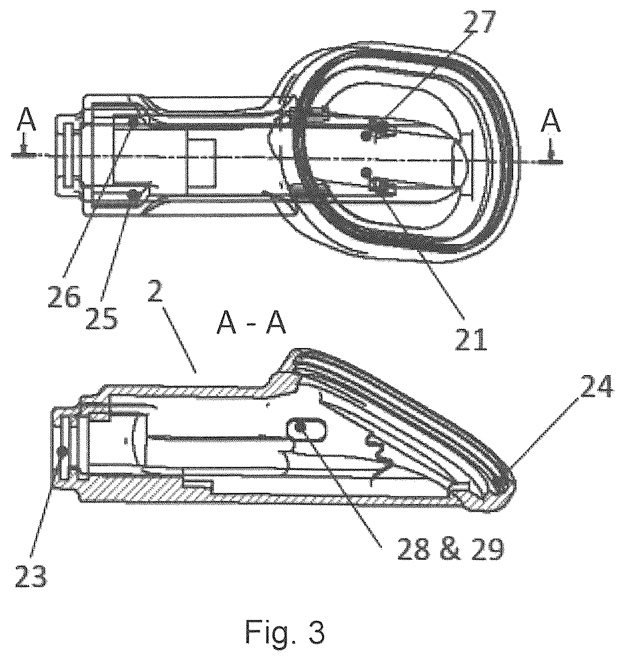 Patent US12472339 Figure 2 – Implantable access device for accessing the vascular system of a human or animal body, particularly subcutaneously implantable access port