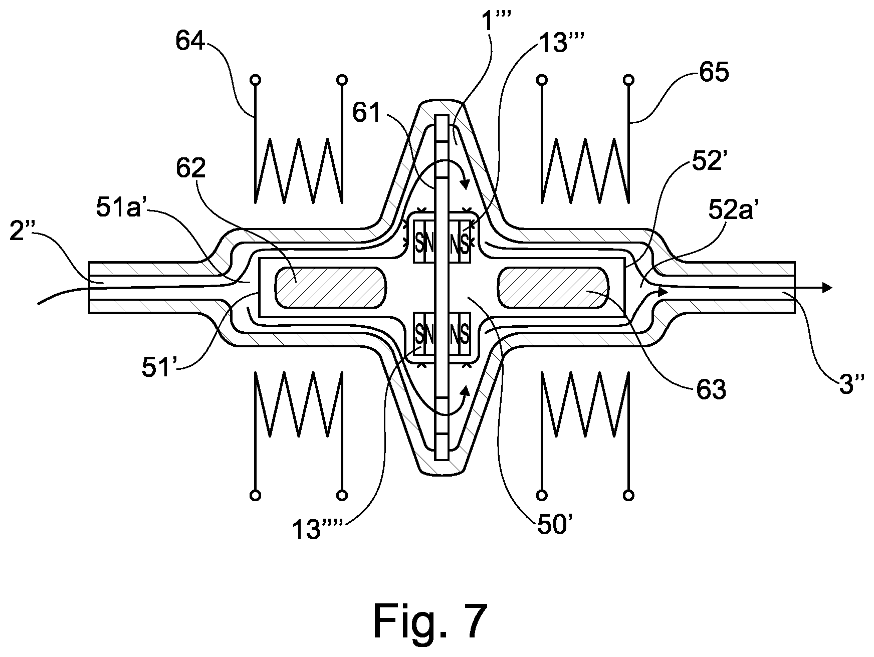 Patent US12472342 Figure 5 – Catheter device comprising a separating device for retaining magnetic particles contained in a fluid and protection device for a functional element