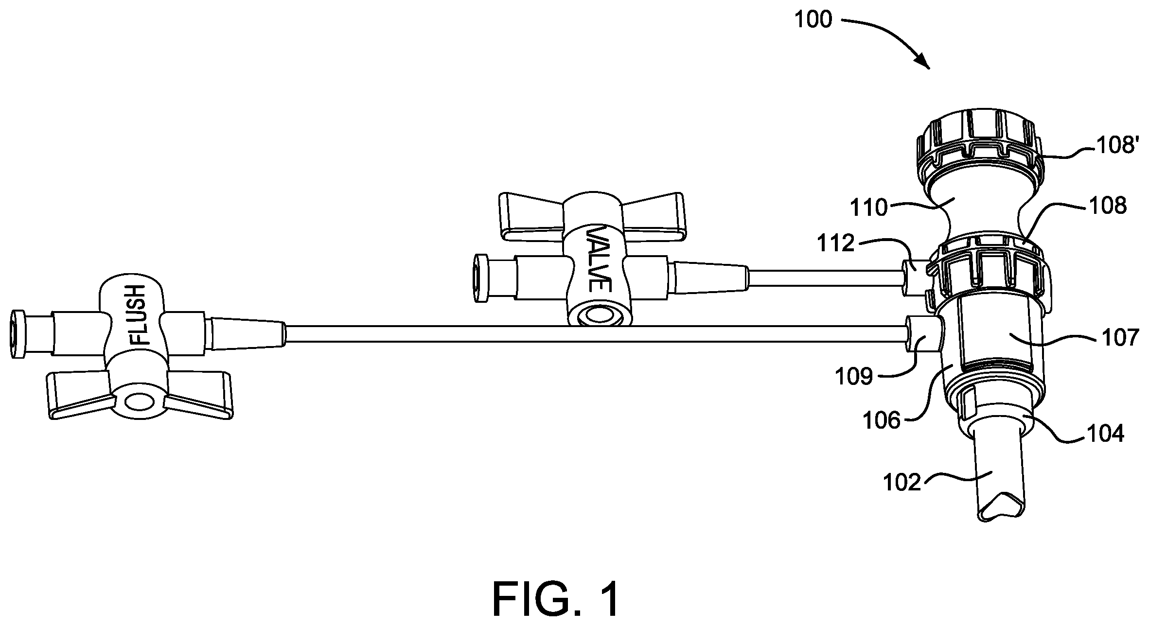 Patent US12472343 Figure 1 – Valve assembly for medical procedures