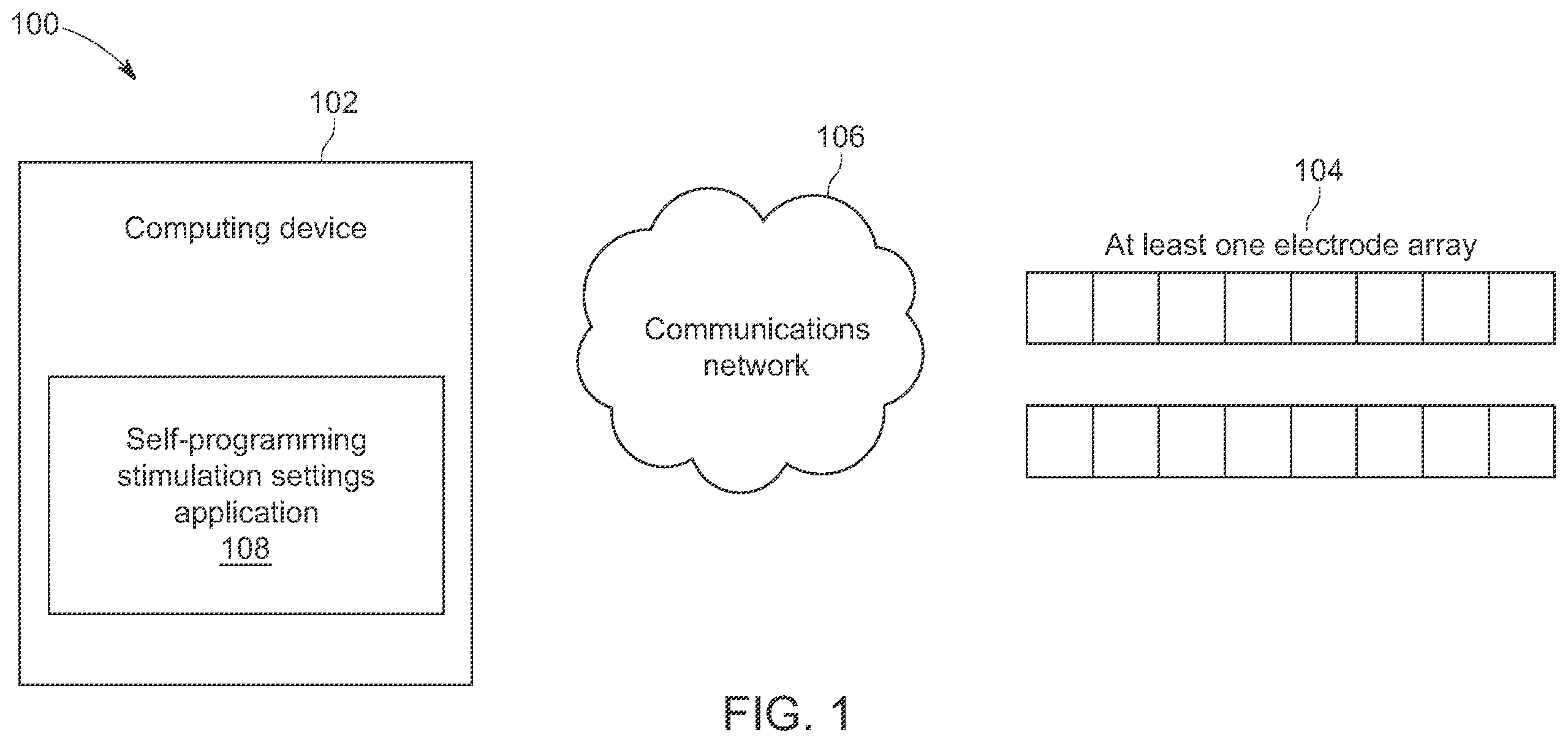 Patent US12472347 Figure 1 – System and method for self-programming stimulation settings
