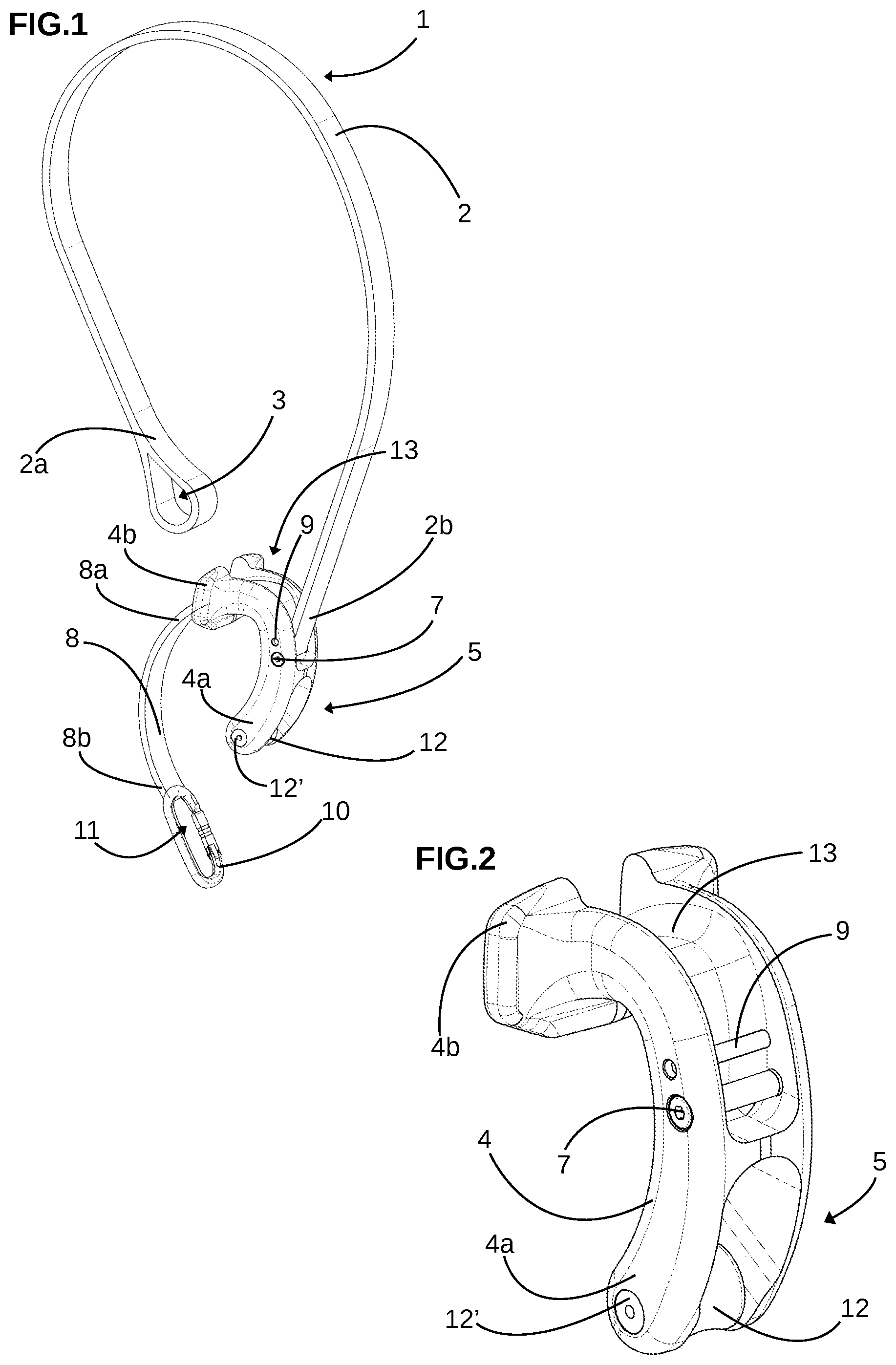 Patent US12472390 Figure 1 – Attachment device to an anchor point and method for using the attachment device