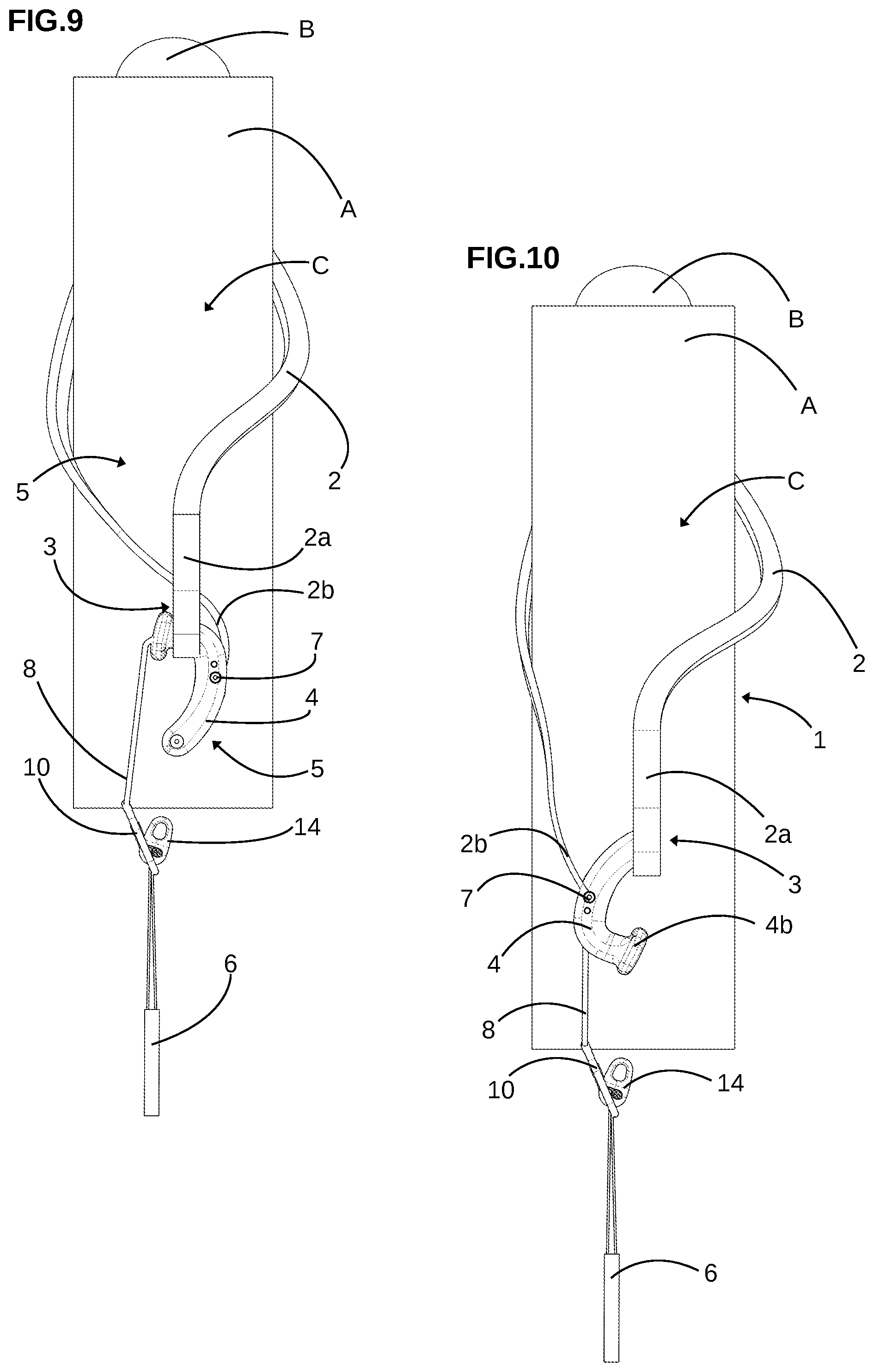 Patent US12472390 Figure 4 – Attachment device to an anchor point and method for using the attachment device