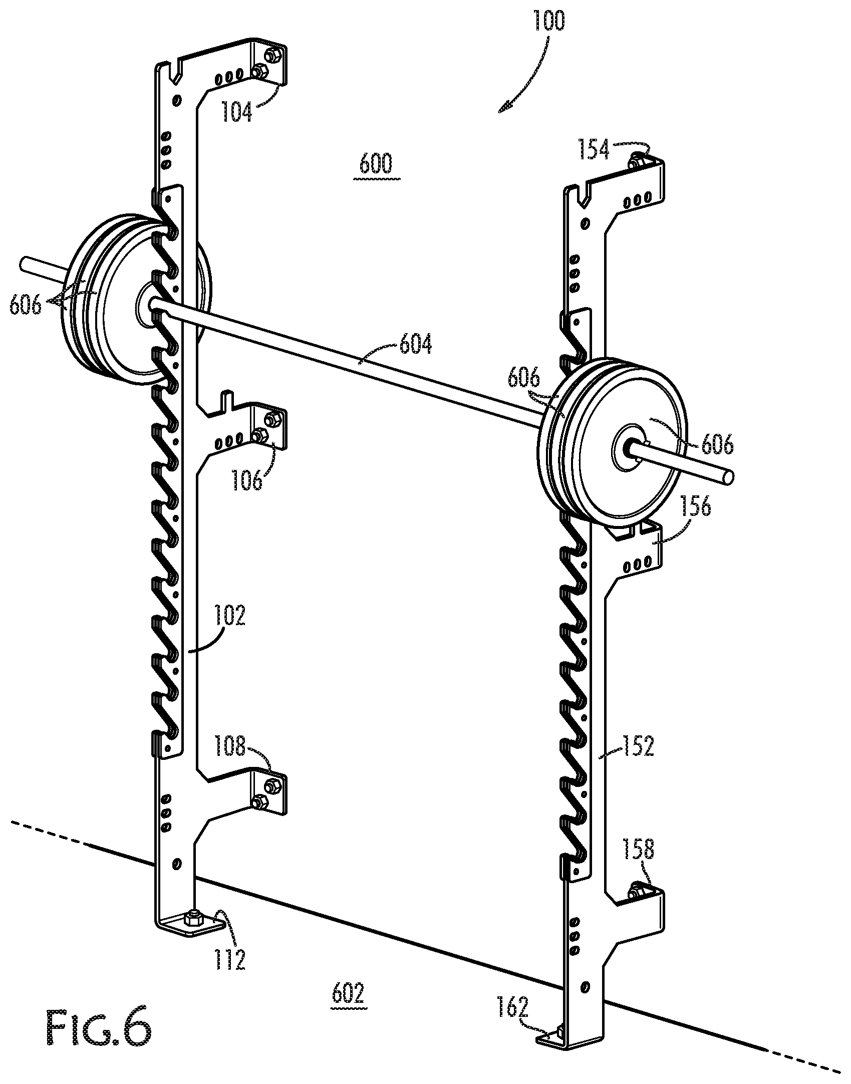 Patent US12472395 Figure 5 – Weight rack system and methods of making and using same