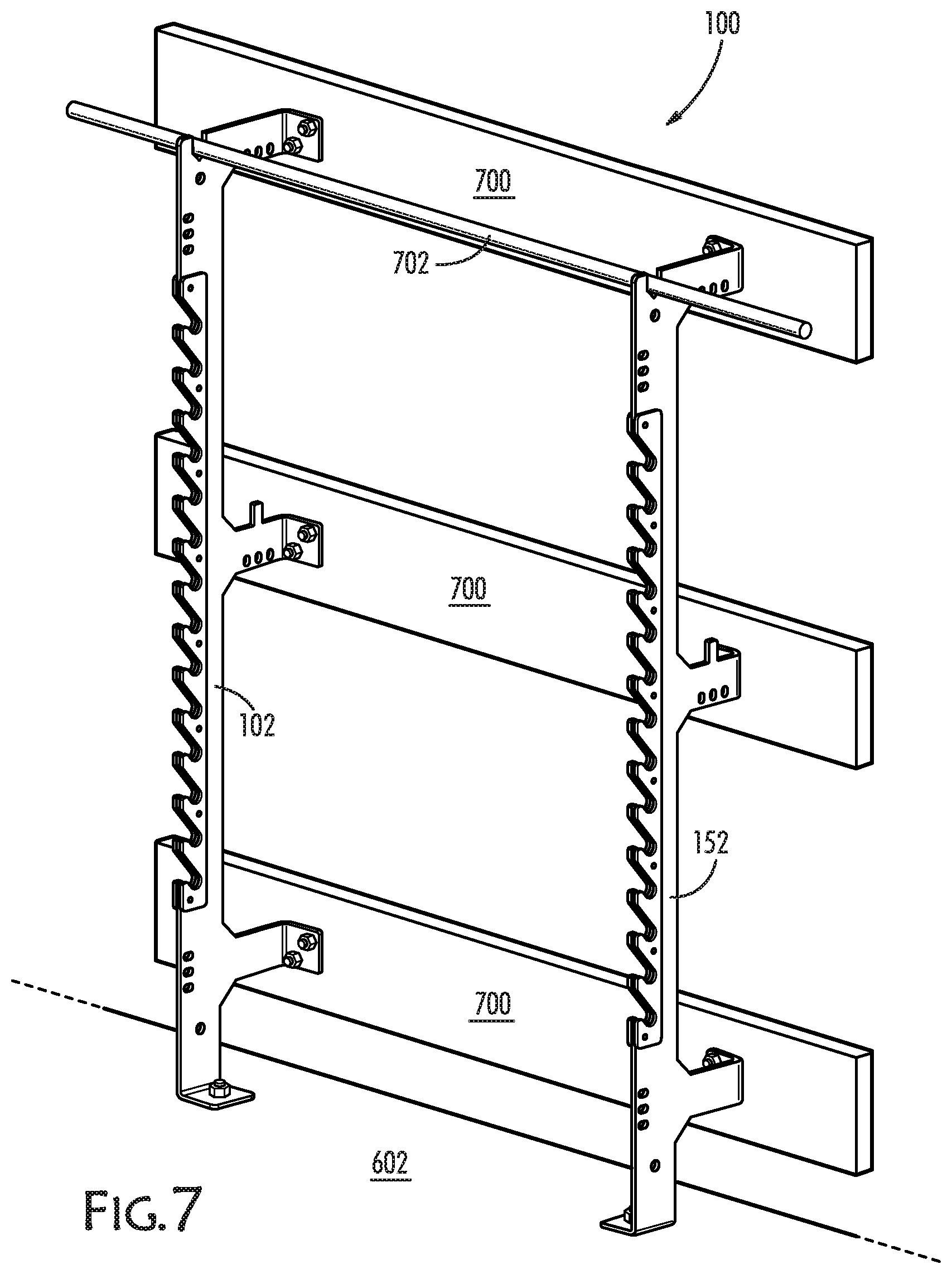 Patent US12472395 Figure 6 – Weight rack system and methods of making and using same