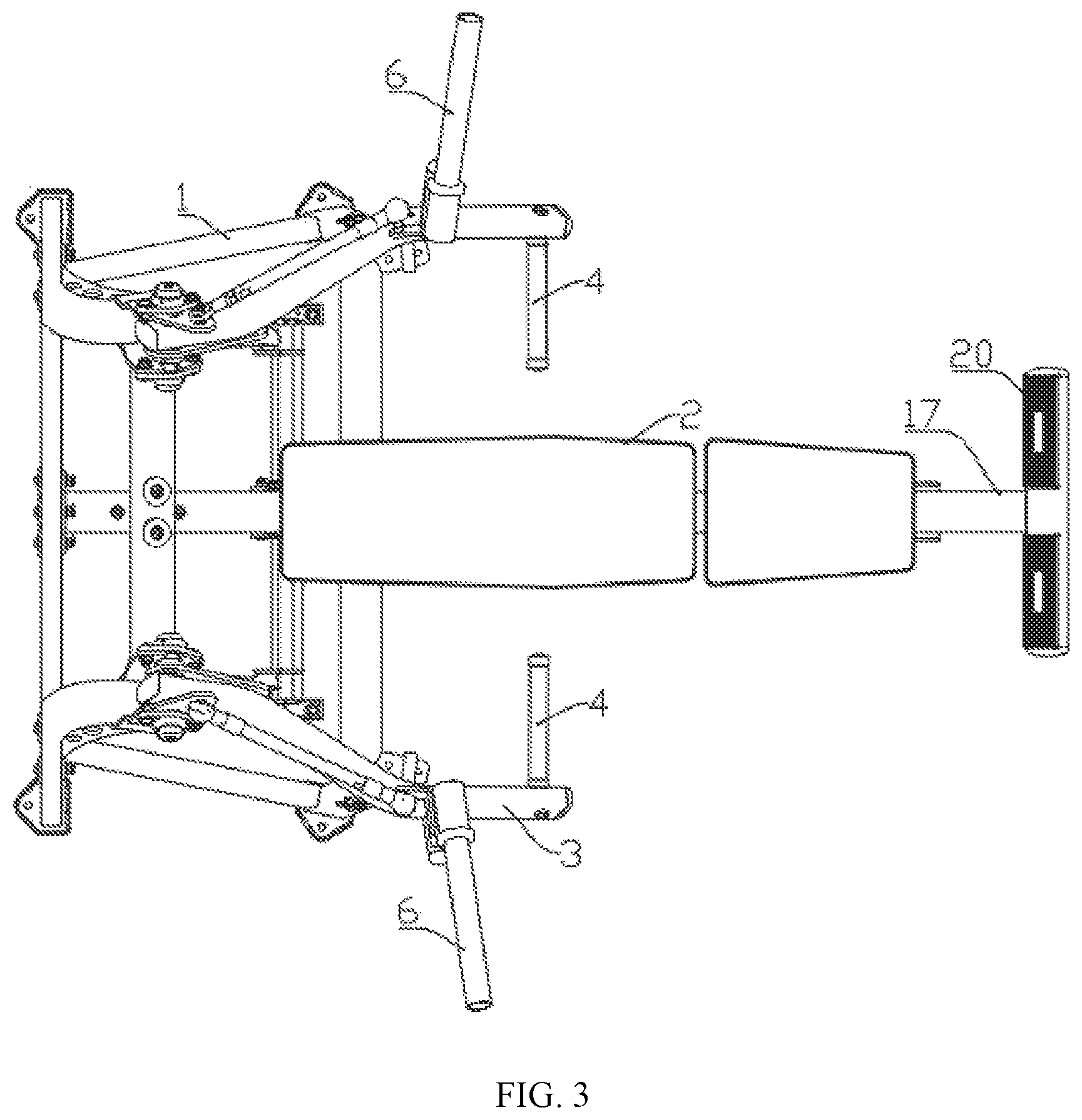 Patent US12472396 Figure 3 – Bench press training machine with variable arms of force