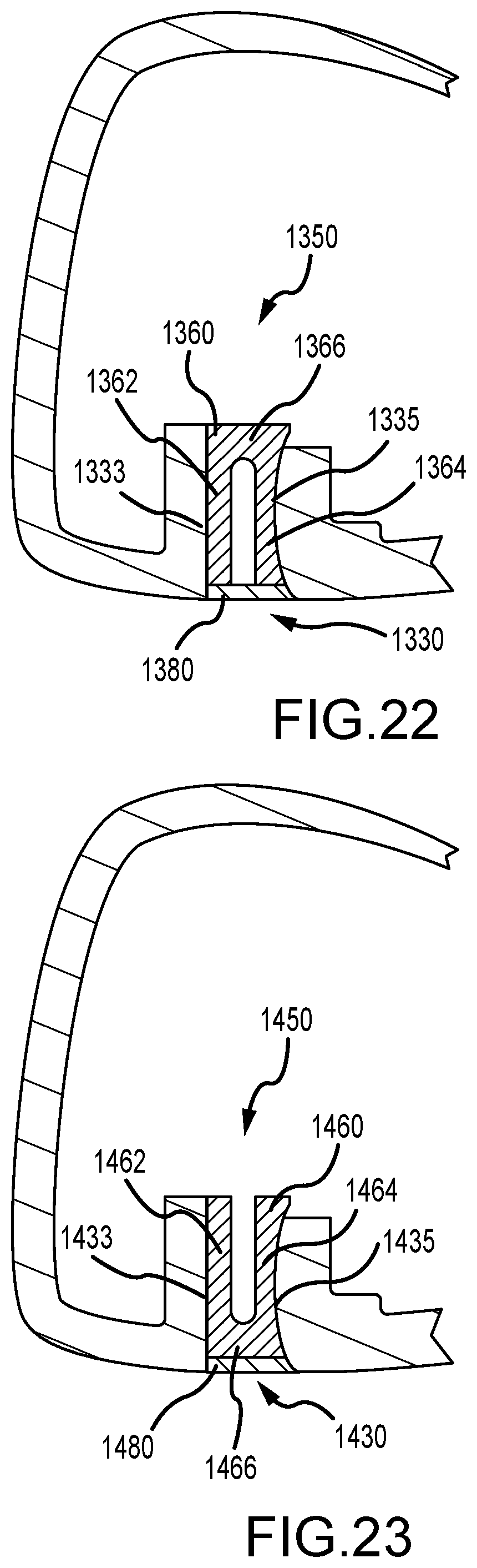 Patent US12472407 Figure 13 – Golf club heads with slits and flexure inserts