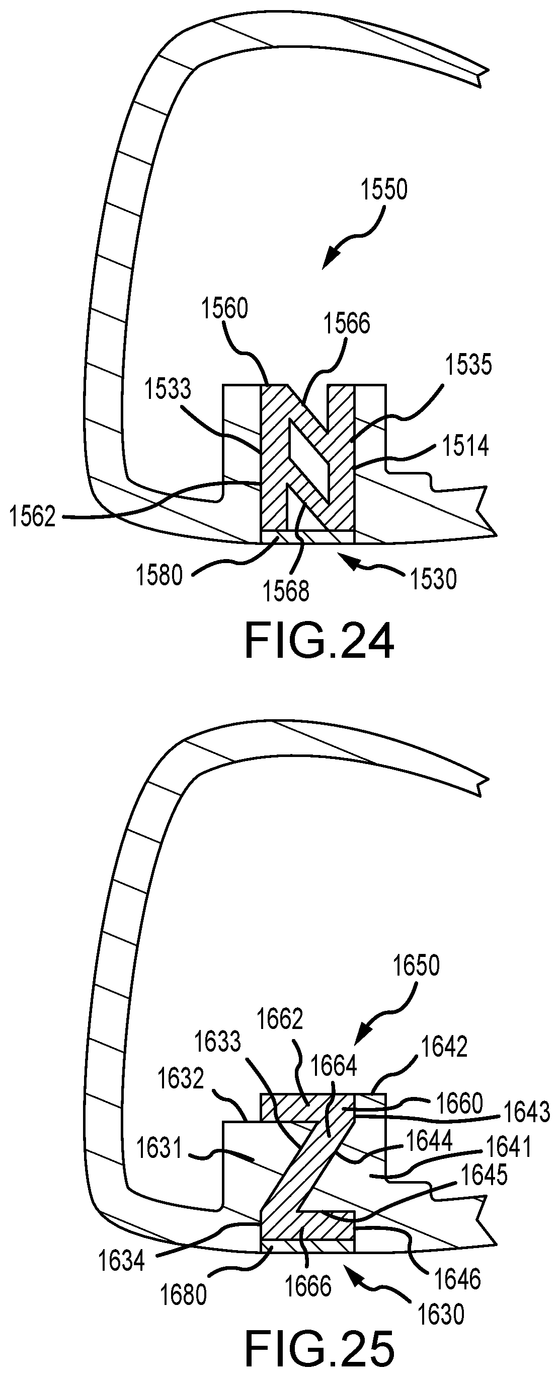 Patent US12472407 Figure 14 – Golf club heads with slits and flexure inserts