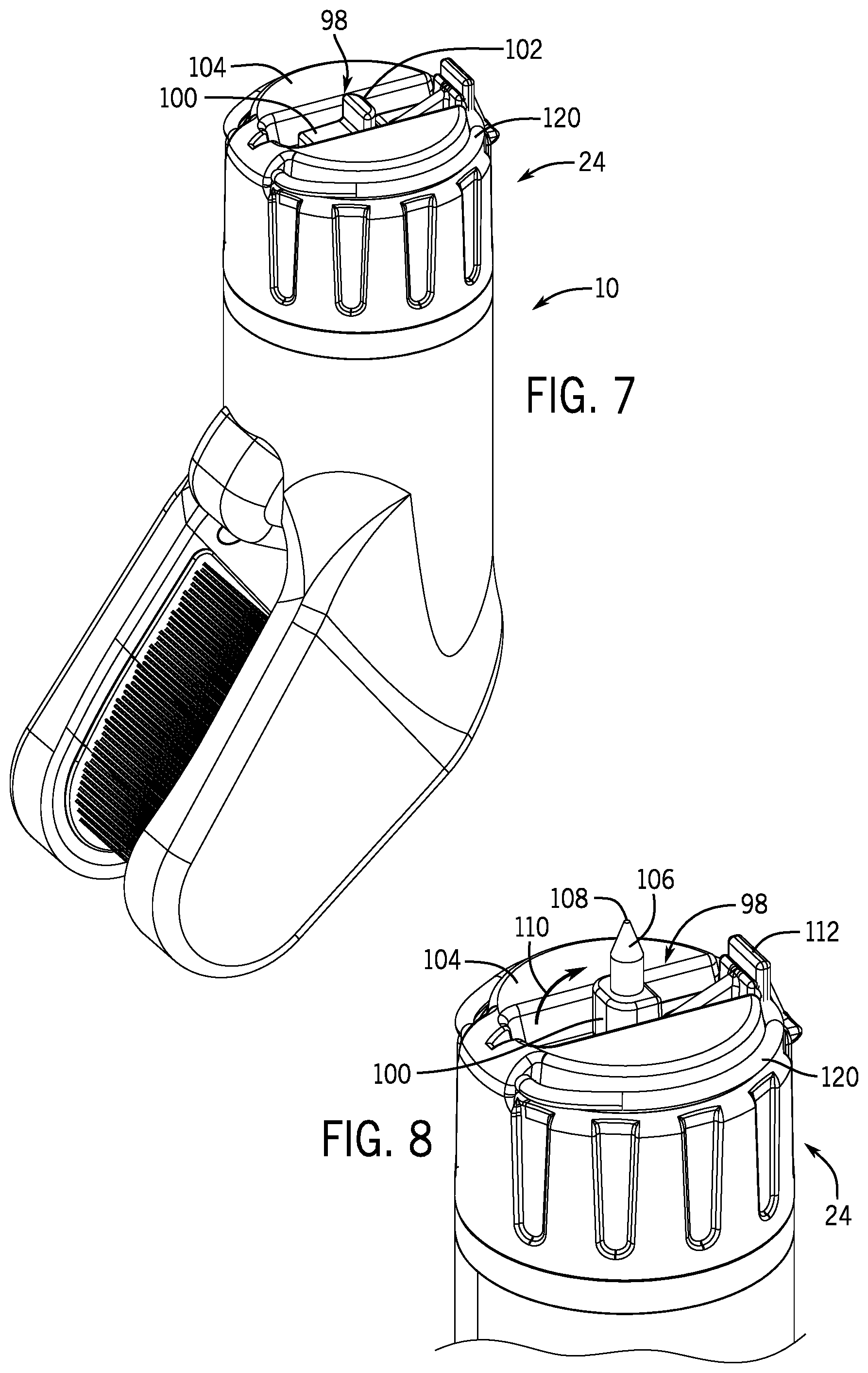 Patent US12472410 Figure 4 – Hand-held golf club cleaning device